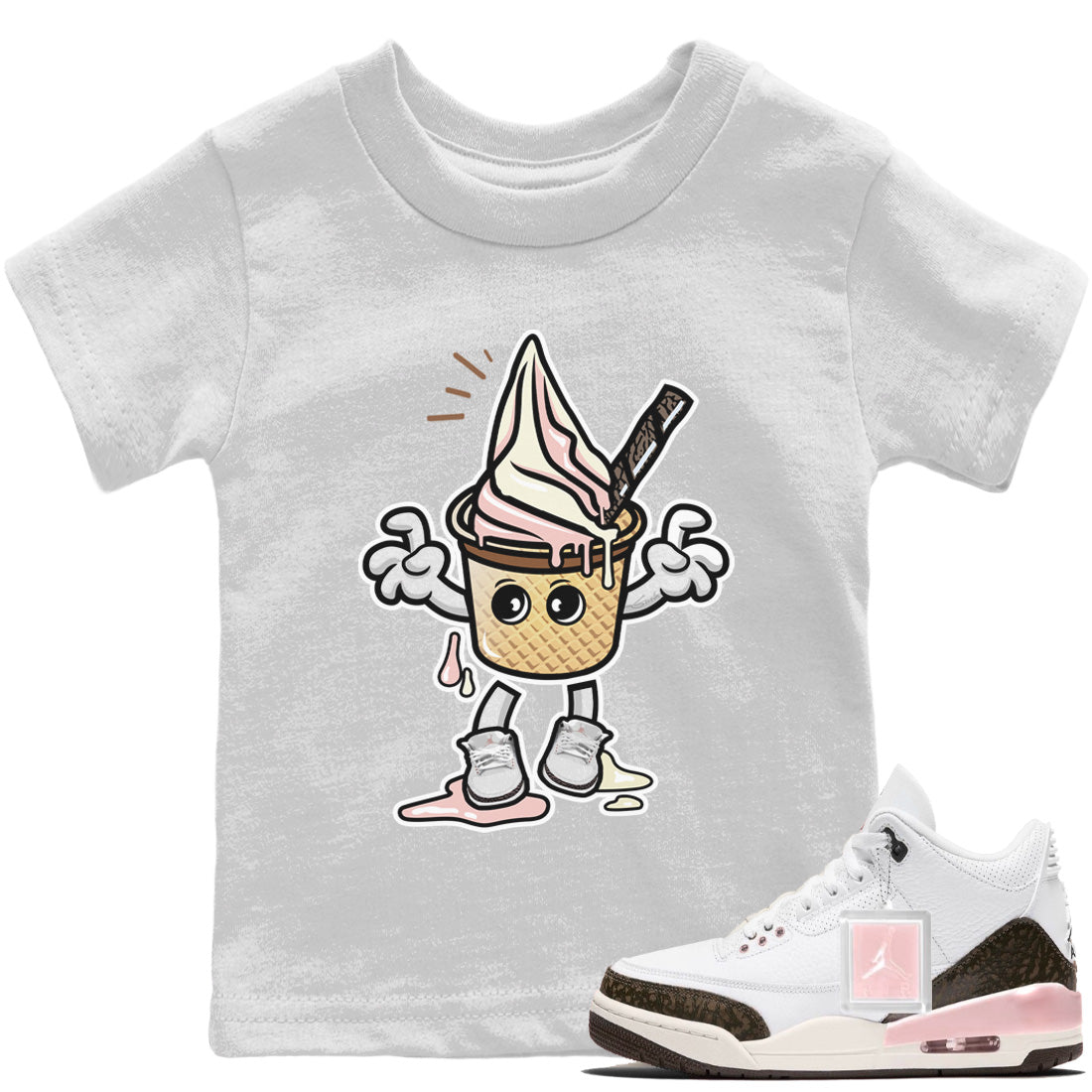 Jordan 3 Atmosphere Sneaker Matching T-Shirt Melting Ice Cream Sneaker Tees Jordan 3 Atmosphere Sneaker Release Tees Kids Shirts