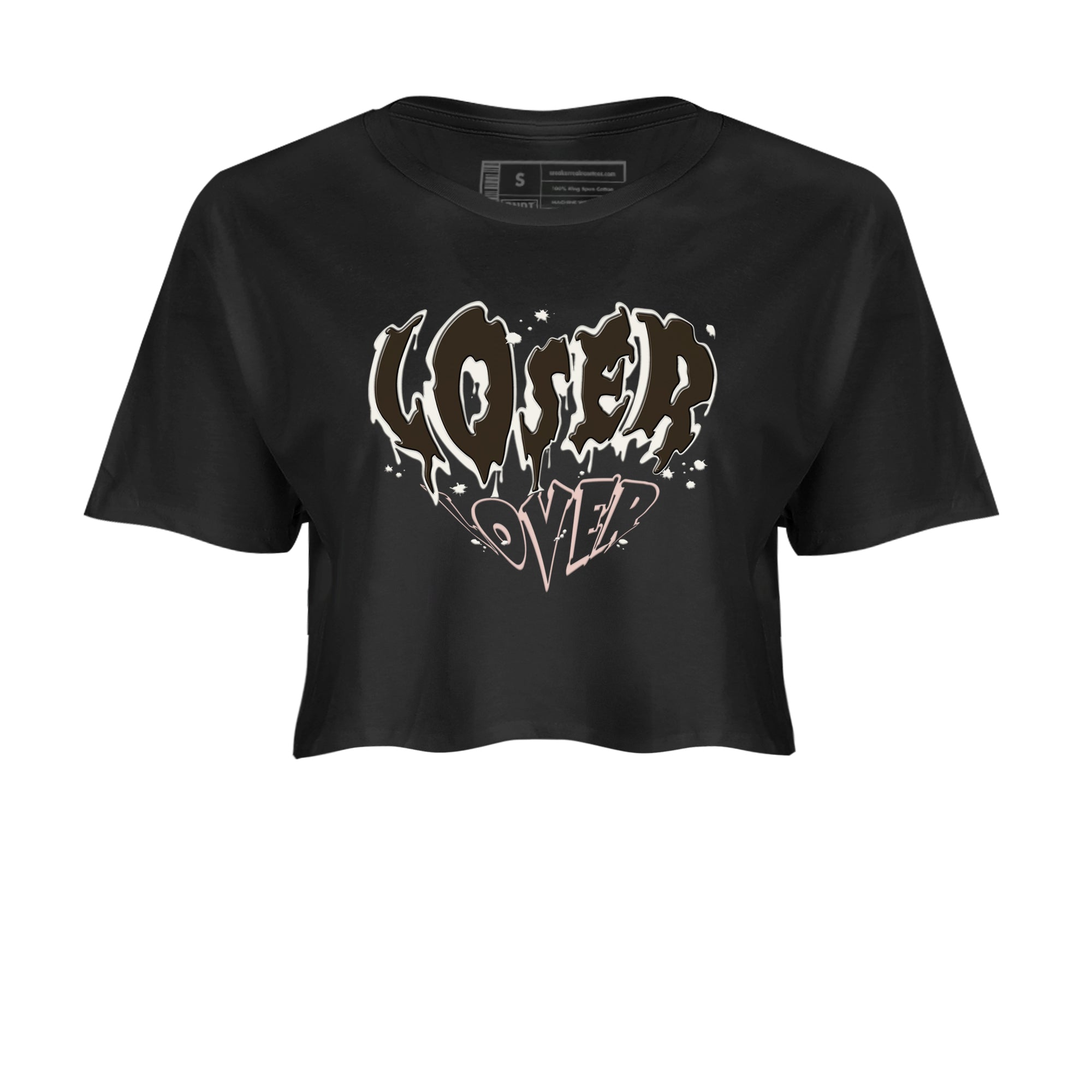 11s WMNS Neapolitan shirt to match jordans Melting Loser Lover sneaker tees Air Jordan 11 Neapolitan Drip Gear Zone Sneaker Matching Shirt Black 2 Crop T-Shirt