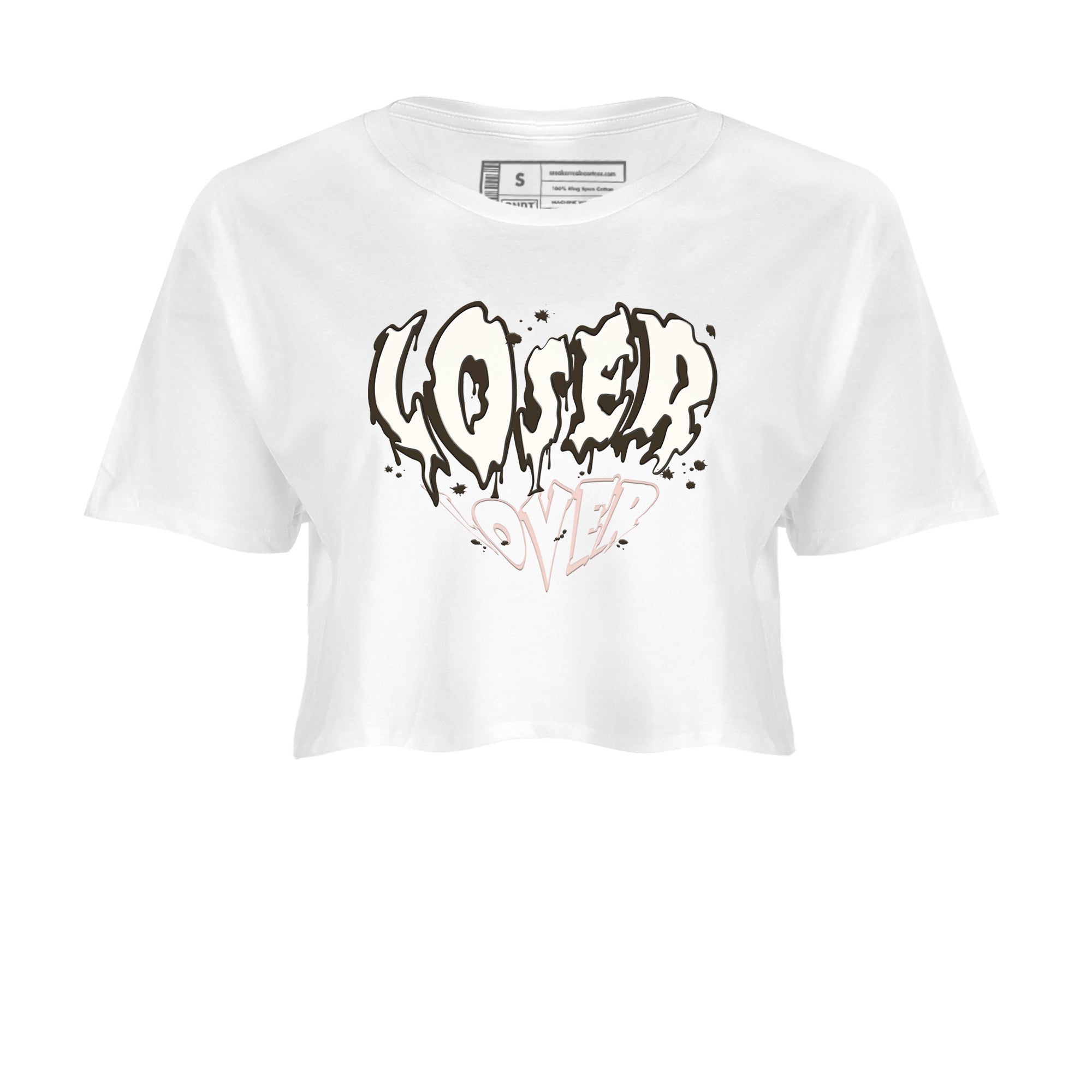 11s WMNS Neapolitan shirt to match jordans Melting Loser Lover sneaker tees Air Jordan 11 Neapolitan Drip Gear Zone Sneaker Matching Shirt White 2 Crop T-Shirt