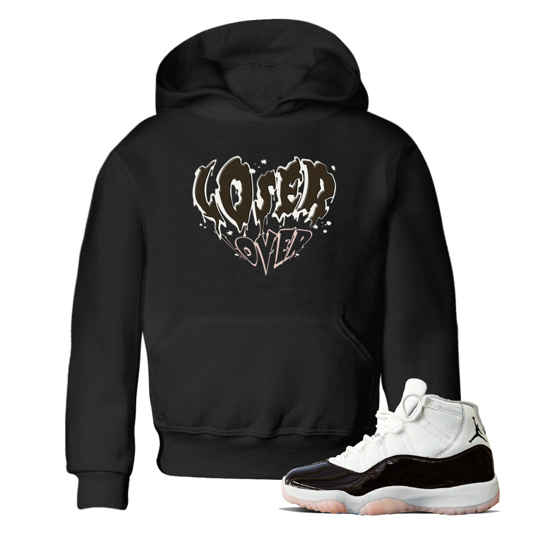 11s WMNS Neapolitan shirt to match jordans Melting Loser Lover sneaker tees Air Jordan 11 Neapolitan Drip Gear Zone Sneaker Matching Shirt Baby Toddler Black 1 T-Shirt