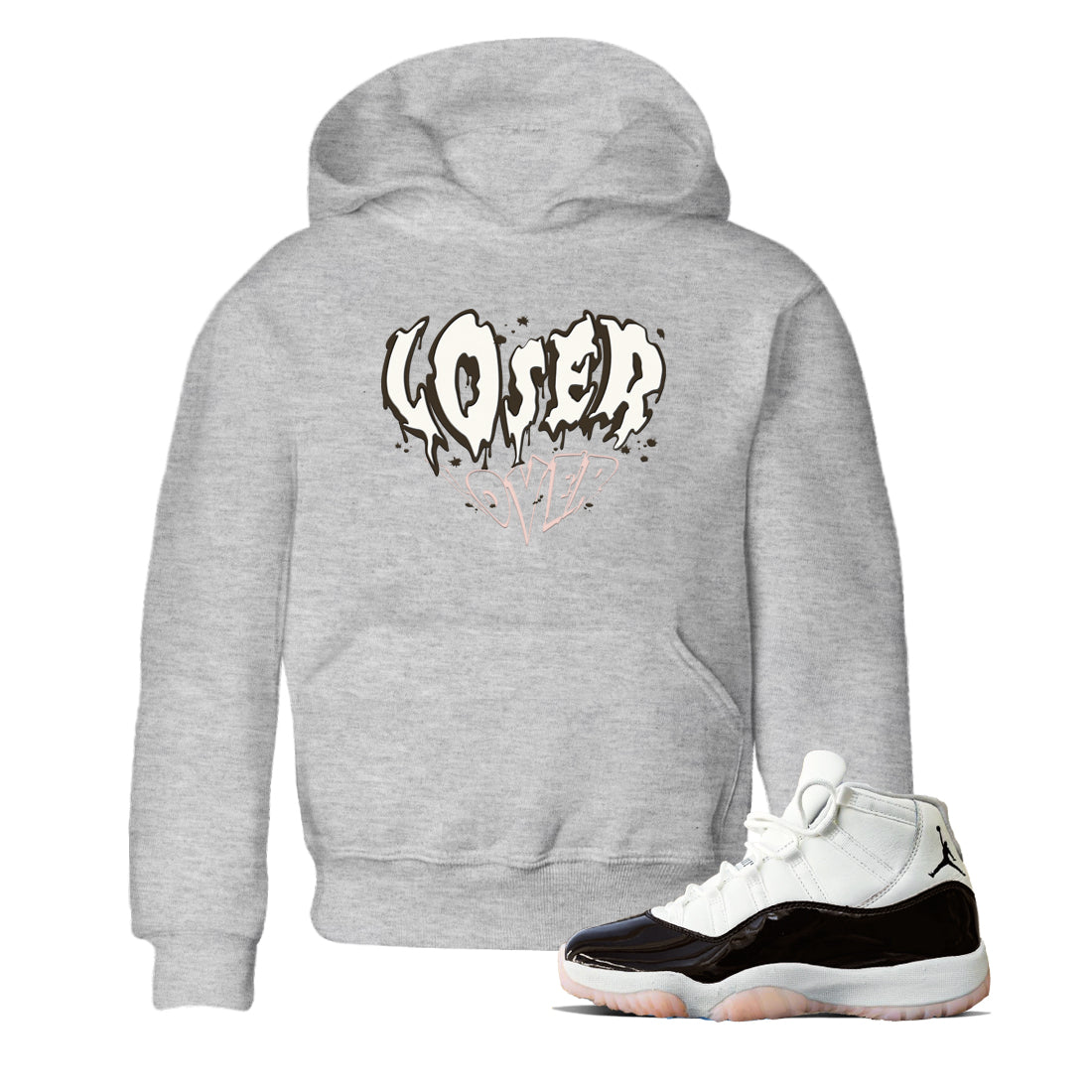 11s WMNS Neapolitan shirt to match jordans Melting Loser Lover sneaker tees Air Jordan 11 Neapolitan Drip Gear Zone Sneaker Matching Shirt Baby Toddler Heather Grey 1 T-Shirt