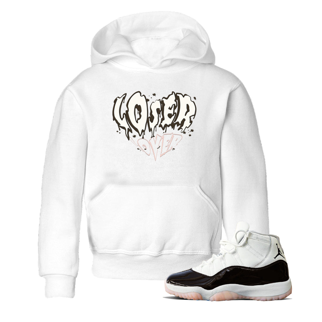 11s WMNS Neapolitan shirt to match jordans Melting Loser Lover sneaker tees Air Jordan 11 Neapolitan Drip Gear Zone Sneaker Matching Shirt Baby Toddler White 1 T-Shirt