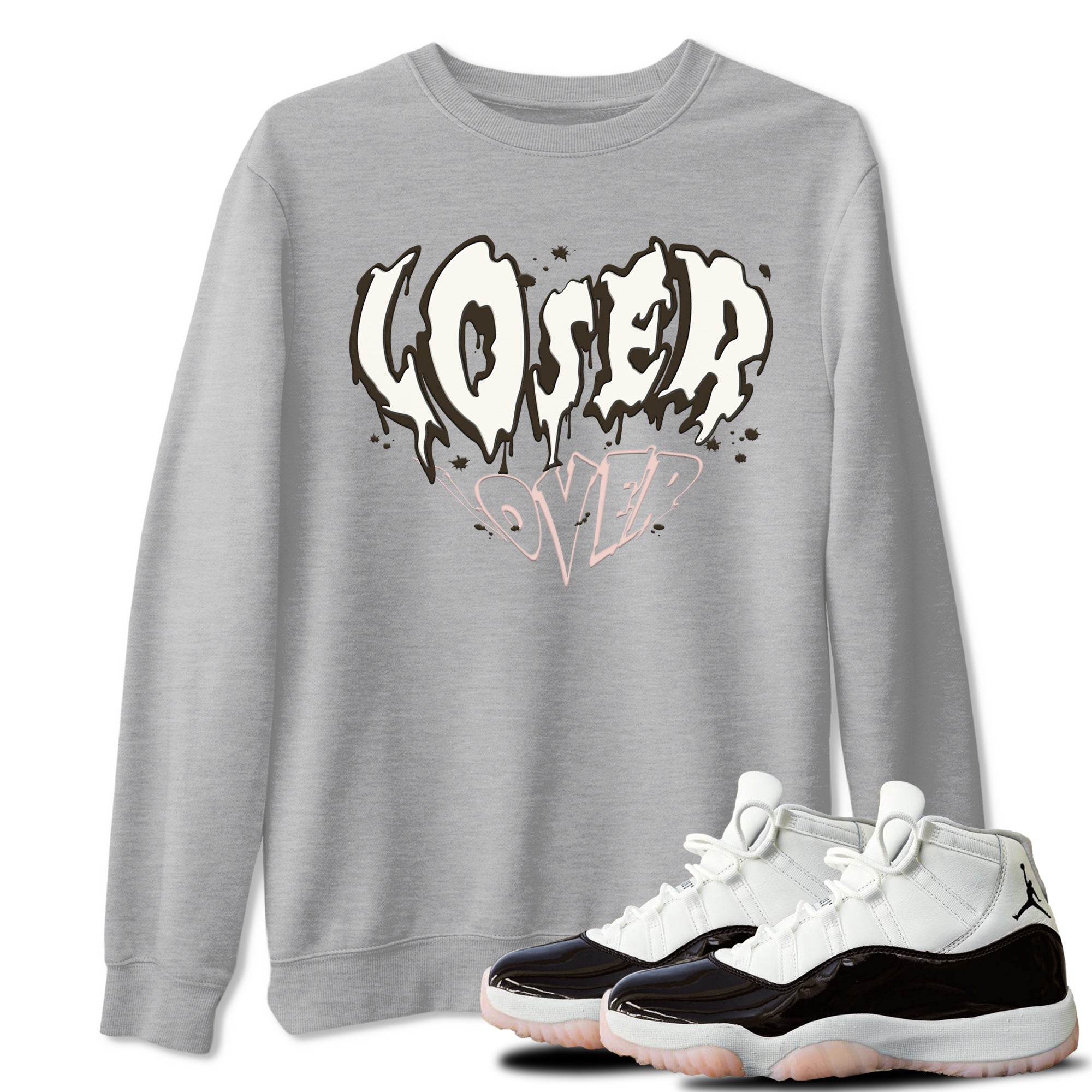 11s WMNS Neapolitan shirt to match jordans Melting Loser Lover sneaker tees Air Jordan 11 Neapolitan Drip Gear Zone Sneaker Matching Shirt Unisex Heather Grey 1 T-Shirt