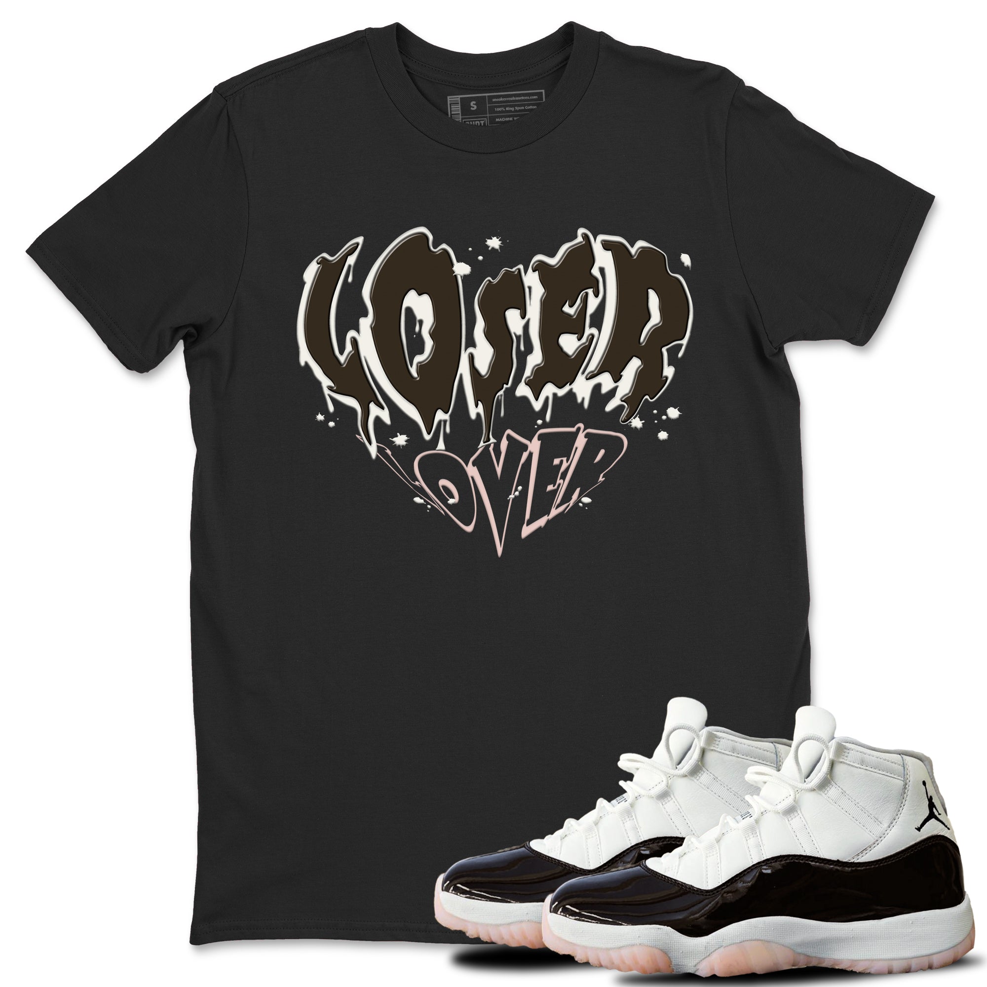 11s WMNS Neapolitan shirt to match jordans Melting Loser Lover sneaker tees Air Jordan 11 Neapolitan Drip Gear Zone Sneaker Matching Shirt Unisex Black 1 T-Shirt
