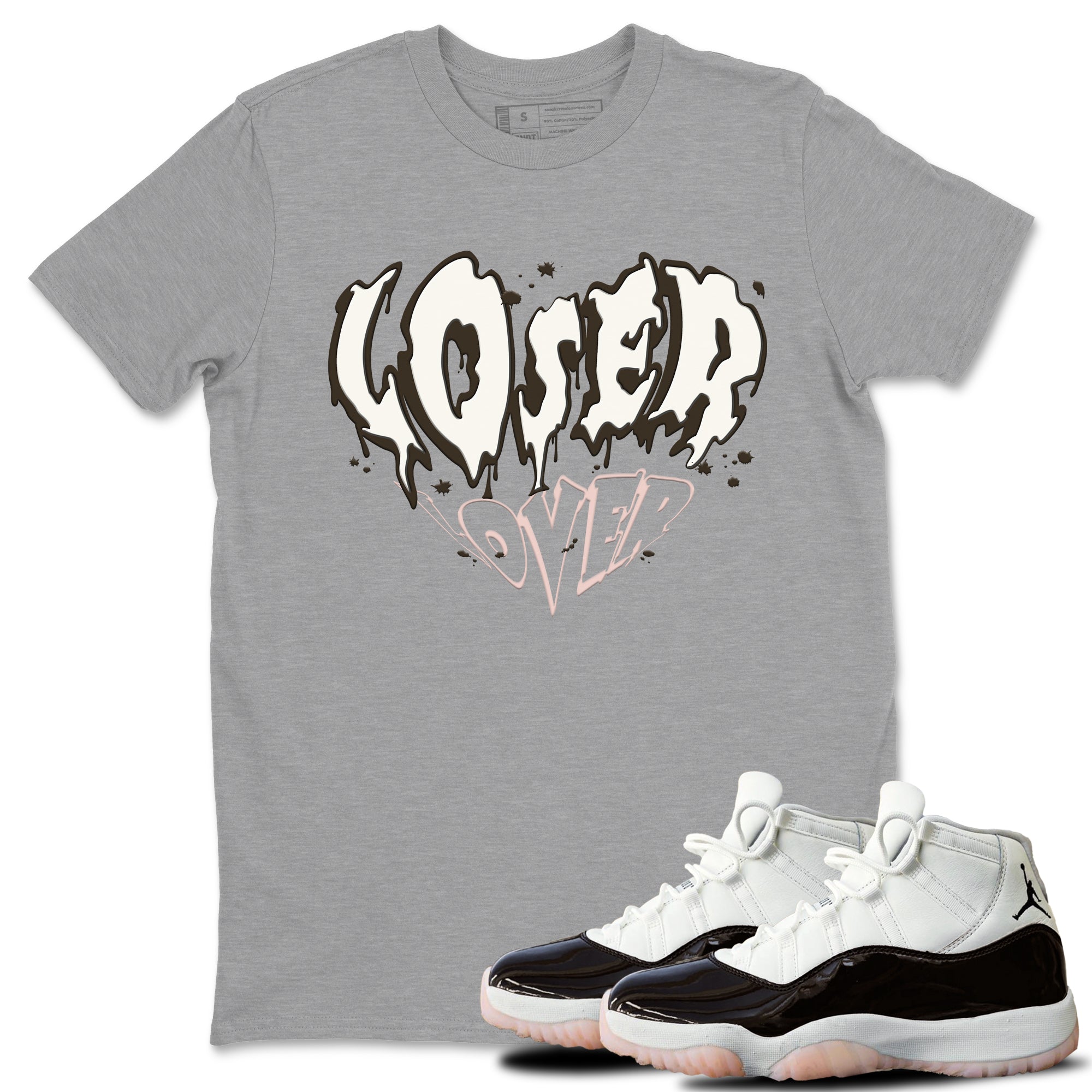 11s WMNS Neapolitan shirt to match jordans Melting Loser Lover sneaker tees Air Jordan 11 Neapolitan Drip Gear Zone Sneaker Matching Shirt Unisex Heather Grey 1 T-Shirt