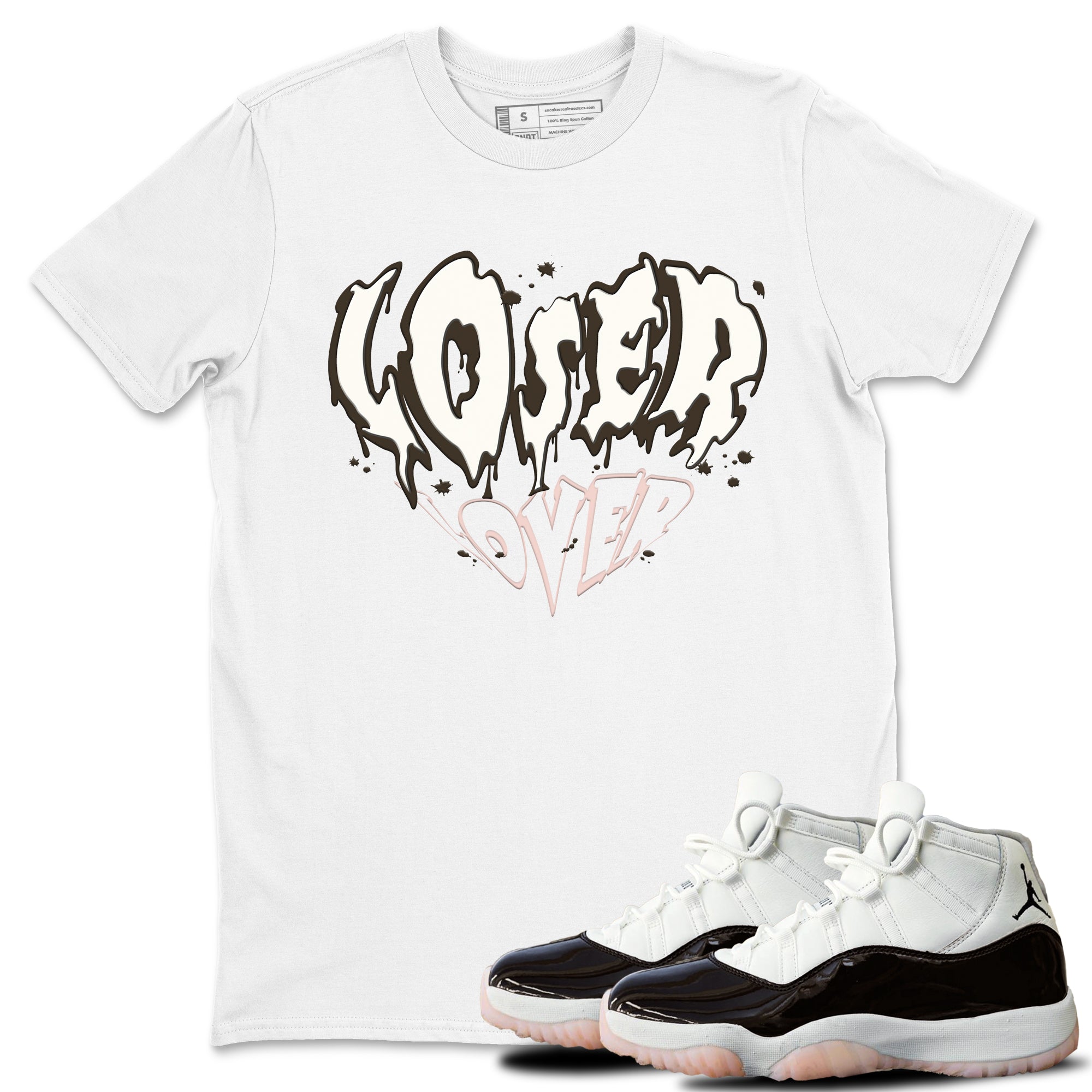 11s WMNS Neapolitan shirt to match jordans Melting Loser Lover sneaker tees Air Jordan 11 Neapolitan Drip Gear Zone Sneaker Matching Shirt Unisex White 1 T-Shirt