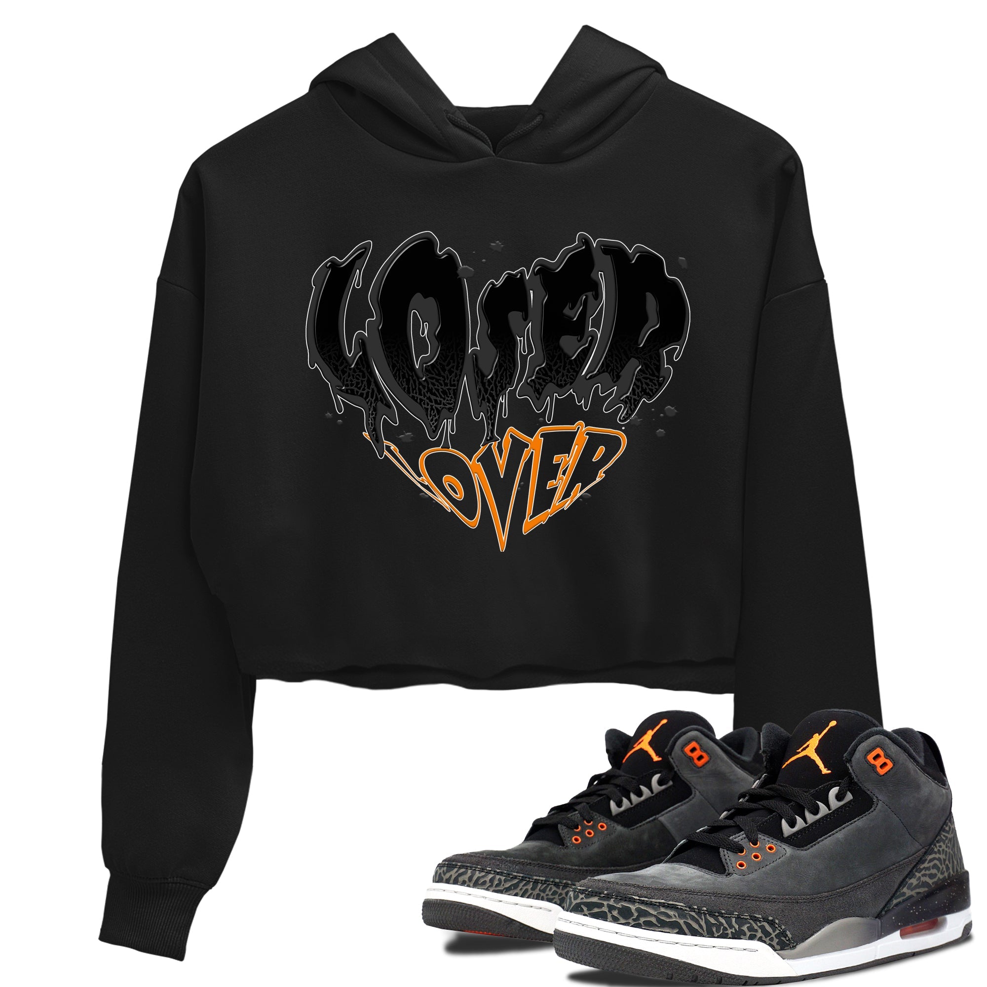 Air Jordan 3 Retro Fear shirt to match jordans Melting Loser Lover sneaker tees AJ3 Fear Drip Gear Zone Sneaker Matching Cotton Shirt Black 1 crop length shirt