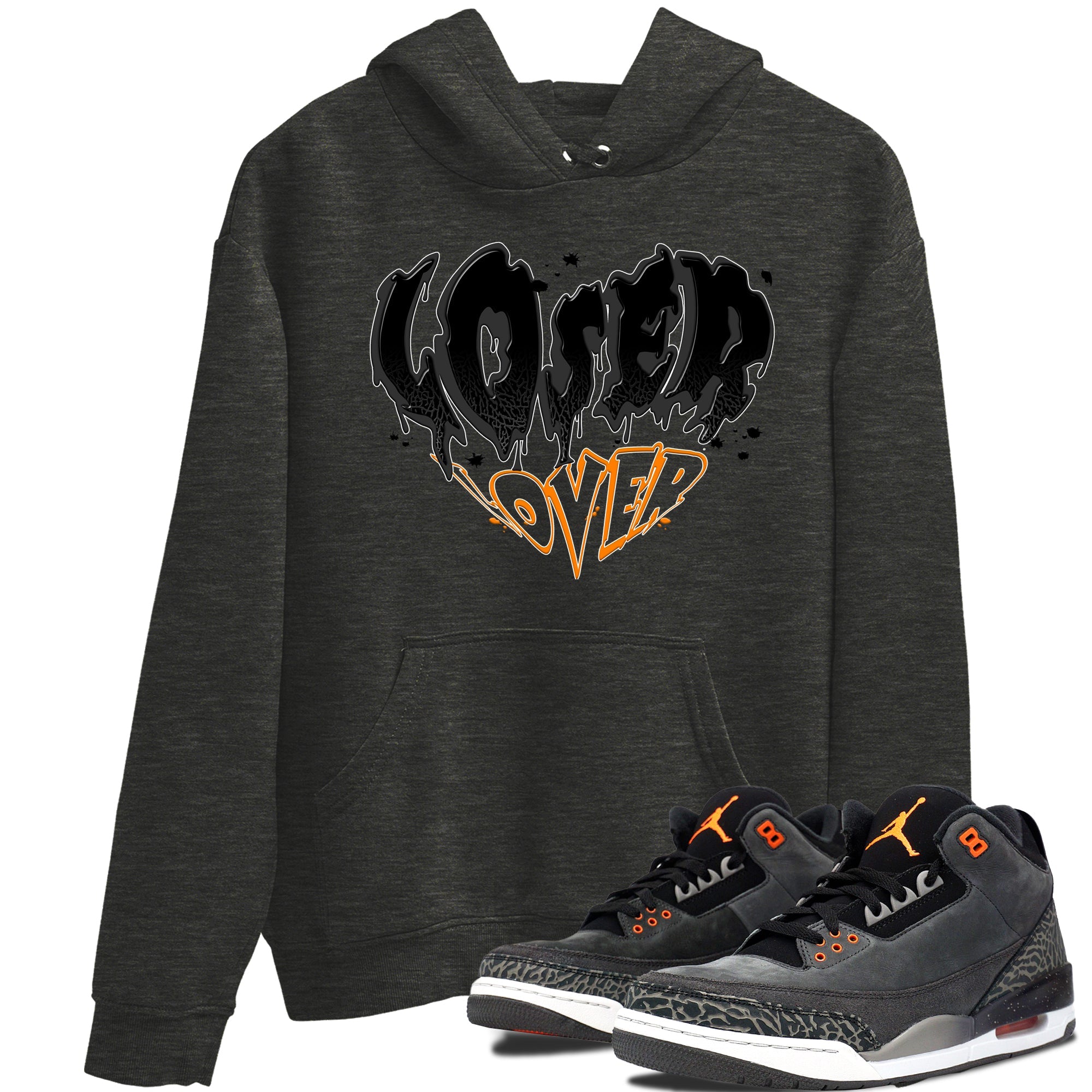 Air Jordan 3 Retro Fear shirt to match jordans Melting Loser Lover sneaker tees AJ3 Fear Drip Gear Zone Sneaker Matching Cotton Shirt unisex cotton Charcoal Heather 1 crew neck shirt