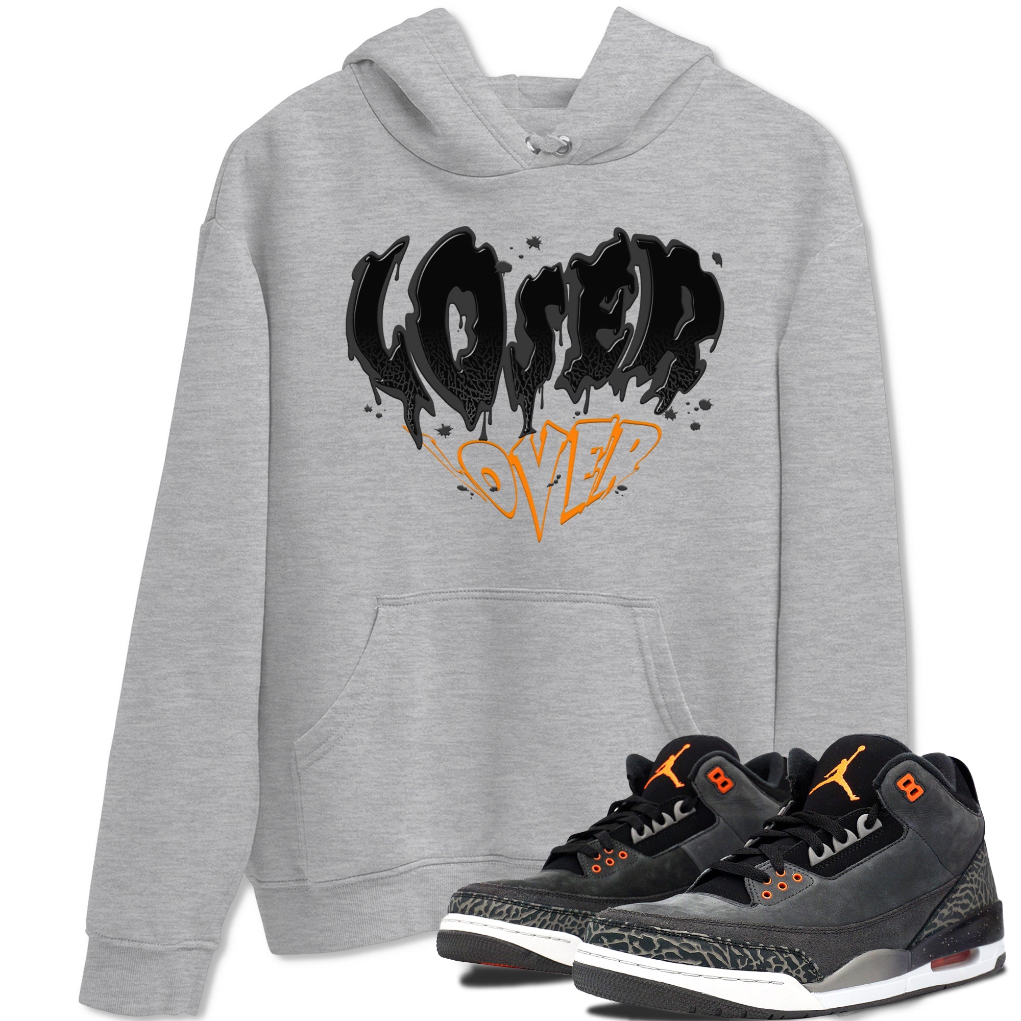 Air Jordan 3 Retro Fear shirt to match jordans Melting Loser Lover sneaker tees AJ3 Fear Drip Gear Zone Sneaker Matching Cotton Shirt unisex cotton Heather Grey 1 crew neck shirt