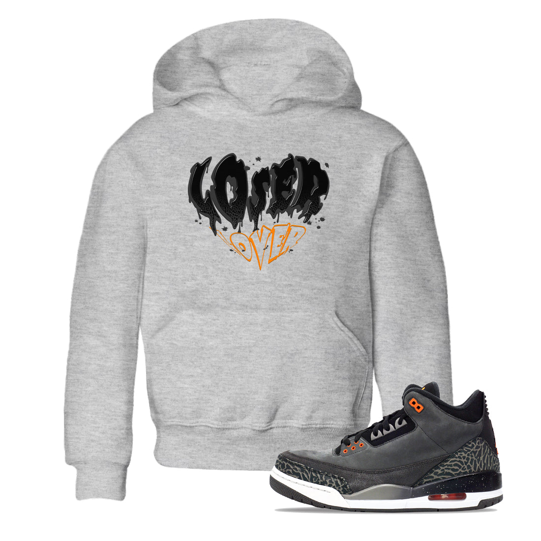 Air Jordan 3 Retro Fear shirt to match jordans Melting Loser Lover sneaker tees AJ3 Fear Drip Gear Zone Sneaker Matching Cotton Shirt baby toddler Heather Grey 1 cotton Shirt