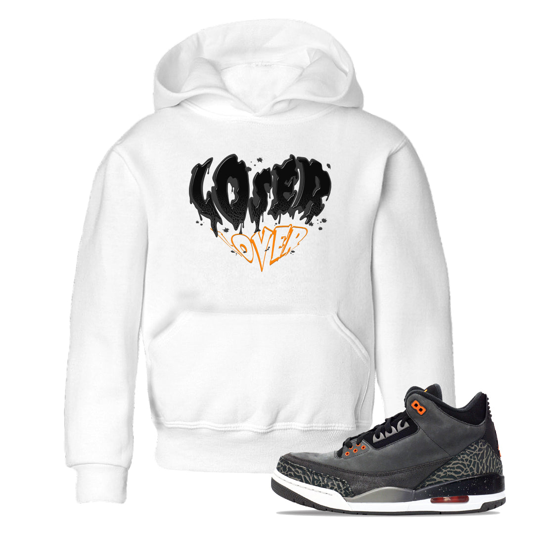 Air Jordan 3 Retro Fear shirt to match jordans Melting Loser Lover sneaker tees AJ3 Fear Drip Gear Zone Sneaker Matching Cotton Shirt baby toddler White 1 cotton Shirt