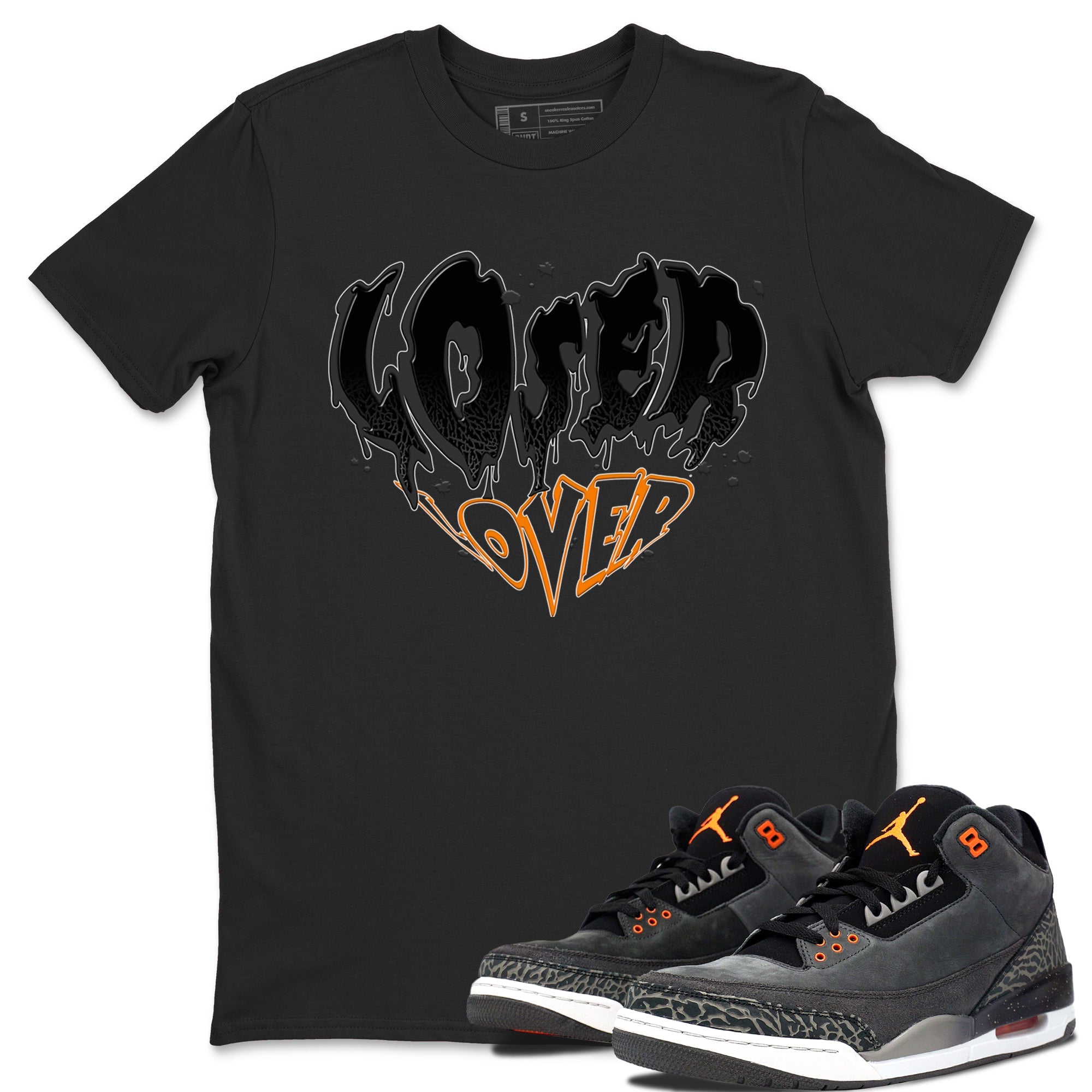 Air Jordan 3 Retro Fear shirt to match jordans Melting Loser Lover sneaker tees AJ3 Fear Drip Gear Zone Sneaker Matching Cotton Shirt unisex cotton Black 1 crew neck shirt