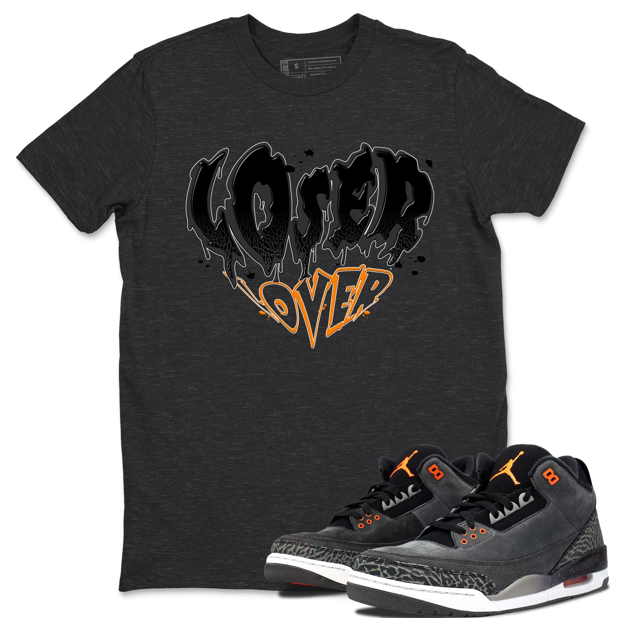Air Jordan 3 Retro Fear shirt to match jordans Melting Loser Lover sneaker tees AJ3 Fear Drip Gear Zone Sneaker Matching Cotton Shirt unisex cotton Charcoal Heather 1 crew neck shirt