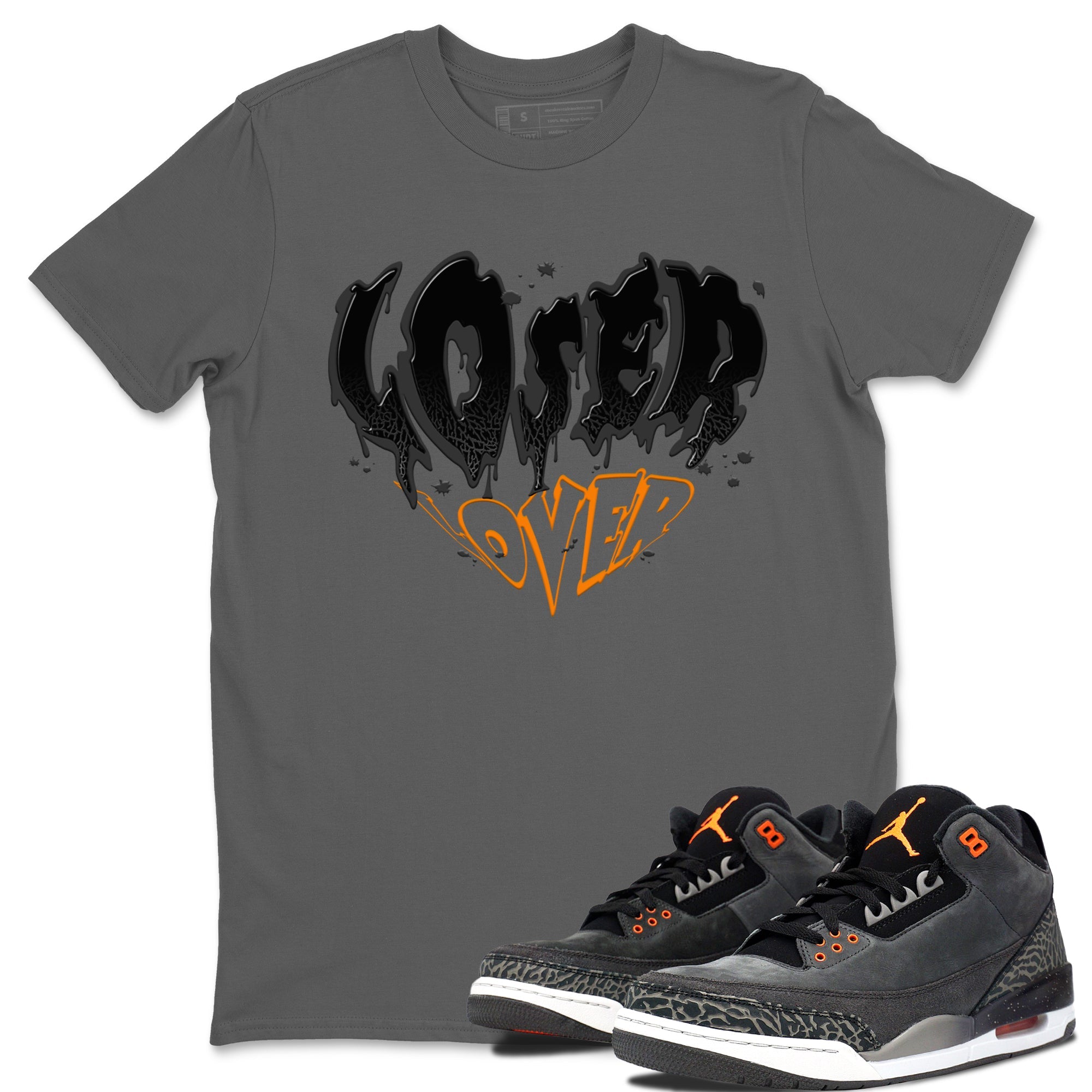 Air Jordan 3 Retro Fear shirt to match jordans Melting Loser Lover sneaker tees AJ3 Fear Drip Gear Zone Sneaker Matching Cotton Shirt unisex cotton Cool Grey 1 crew neck shirt