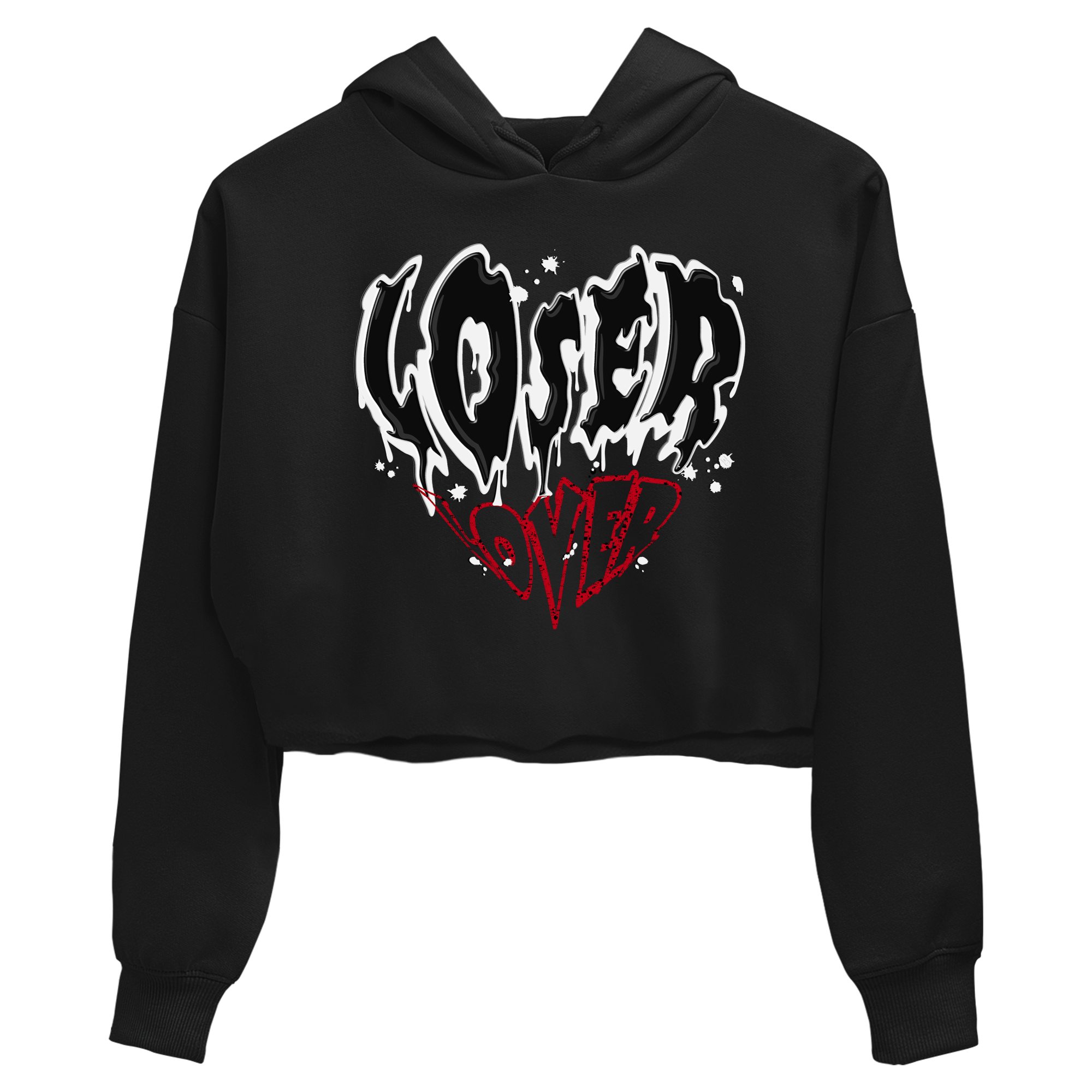 Red Cement 4 shirt to match jordans Melting Loser Lover Streetwear Sneaker Shirt Air Jordan 4 Red Cement Drip Gear Zone Sneaker Matching Clothing Black 2 Crop T-Shirt