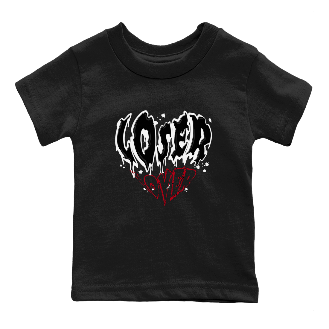 Red Cement 4 shirt to match jordans Melting Loser Lover Streetwear Sneaker Shirt Air Jordan 4 Red Cement Drip Gear Zone Sneaker Matching Clothing Baby Toddler Black 2 T-Shirt