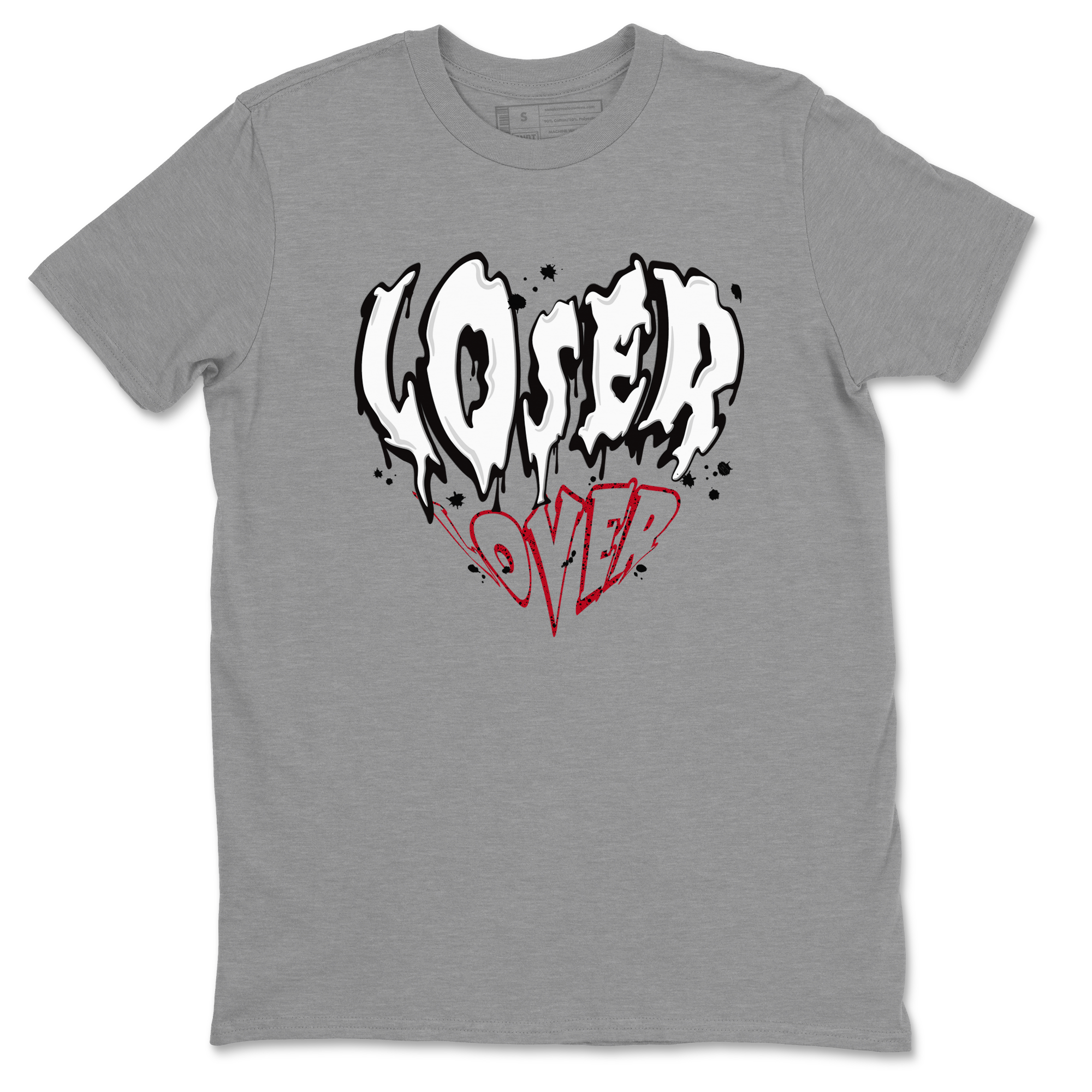 Red Cement 4 shirt to match jordans Melting Loser Lover Streetwear Sneaker Shirt Air Jordan 4 Red Cement Drip Gear Zone Sneaker Matching Clothing Unisex Heather Grey 2 T-Shirt