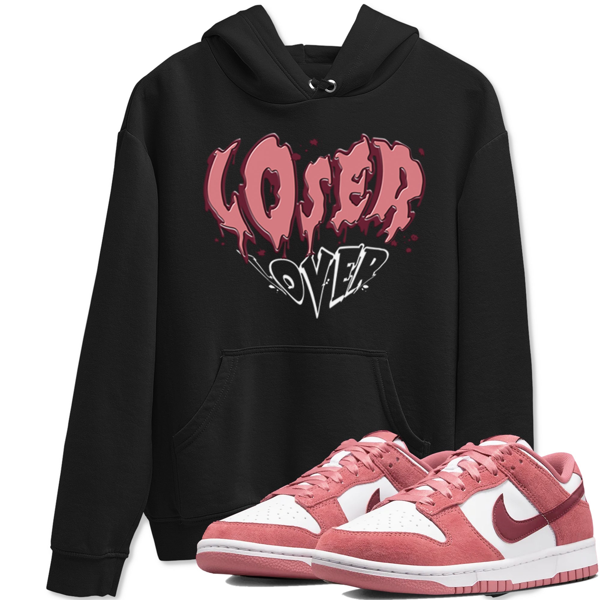 Dunk Valentine's Day shirt to match jordans Melting Loser Lover sneaker tees Dunk Low Valentines Day Drip Gear Zone unisex cotton Black 1 crew neck shirt