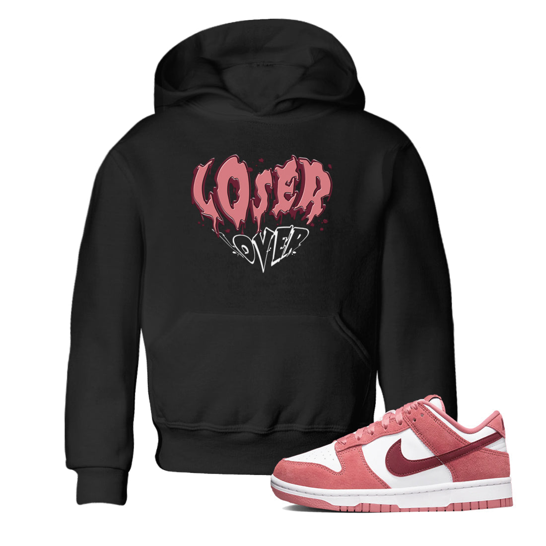 Dunk Valentine's Day shirt to match jordans Melting Loser Lover sneaker tees Dunk Low Valentines Day Drip Gear Zone baby toddler Black 1 cotton Shirt