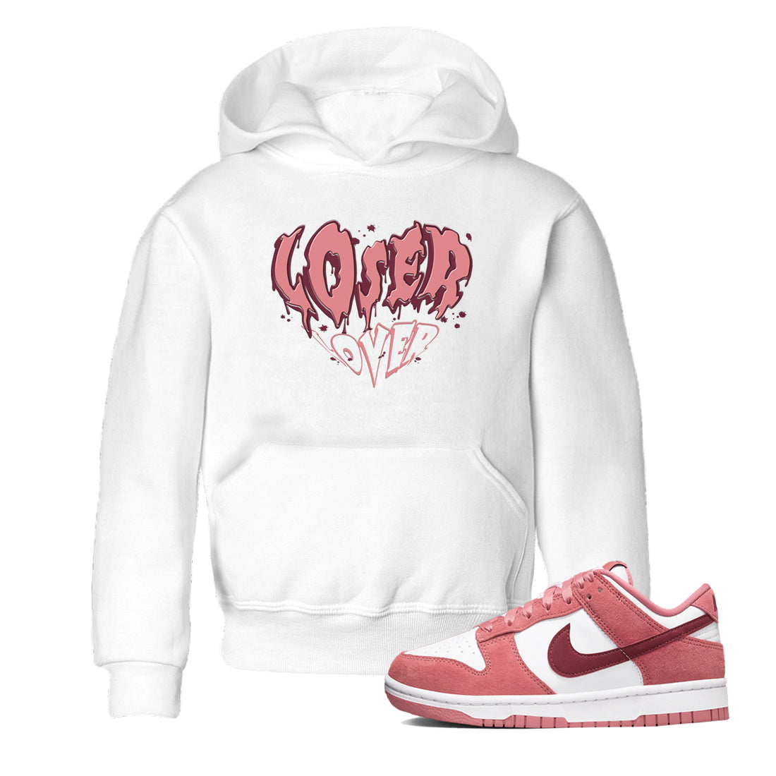 Dunk Valentine's Day shirt to match jordans Melting Loser Lover sneaker tees Dunk Low Valentines Day Drip Gear Zone baby toddler White 1 cotton Shirt