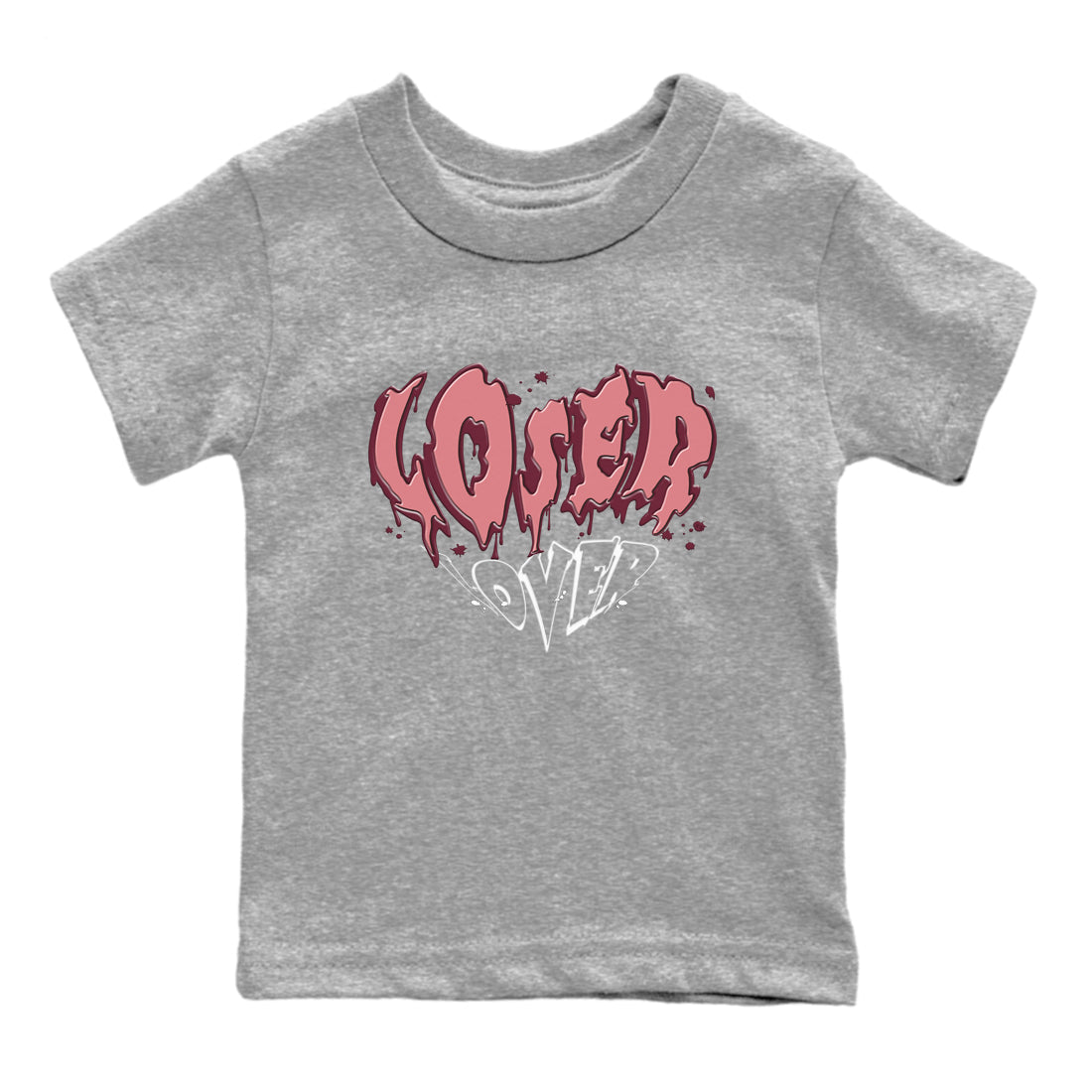 Dunk Valentine's Day shirt to match jordans Melting Loser Lover sneaker tees Dunk Low Valentines Day Drip Gear Zone baby toddler Heather Grey 2 cotton Shirt