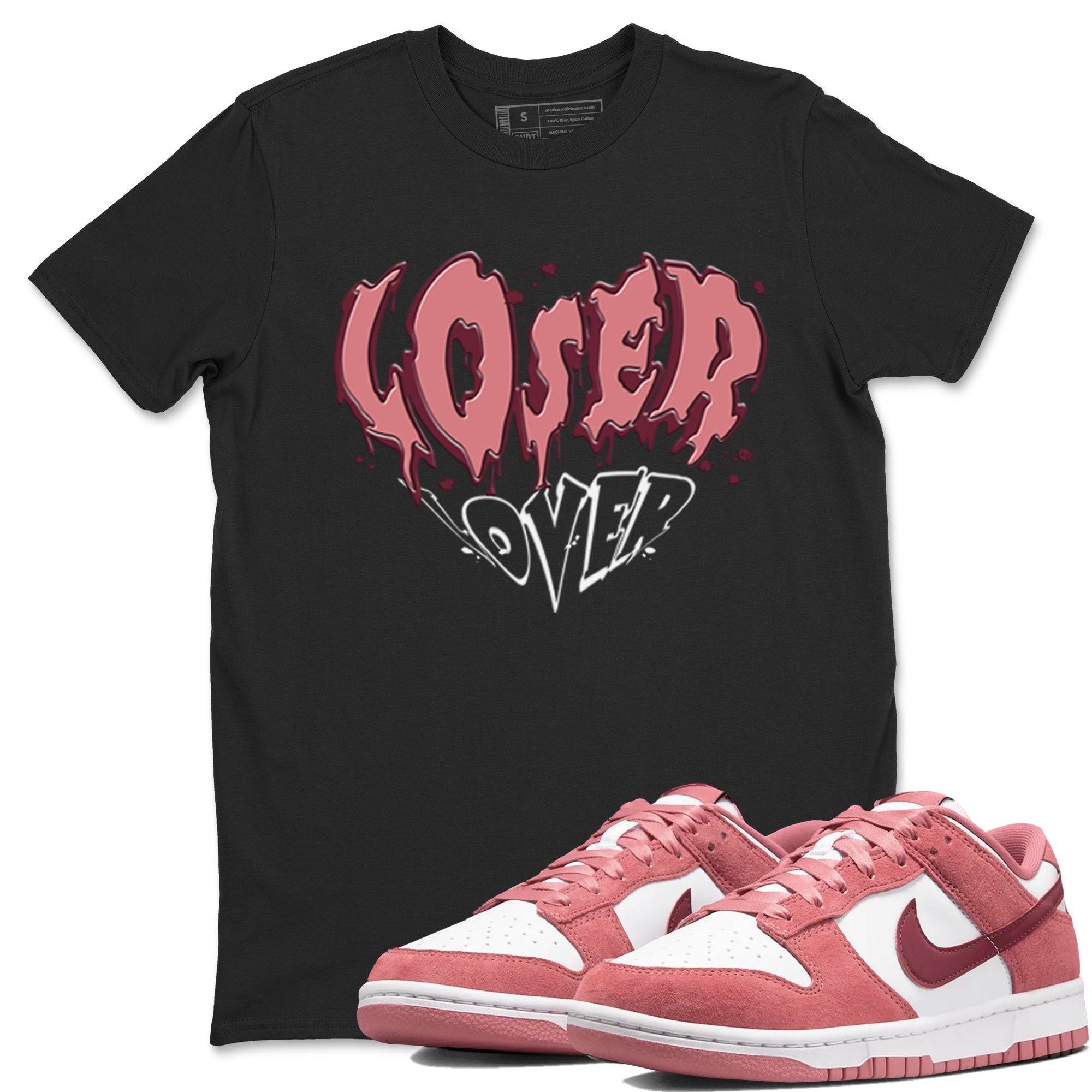 Dunk Valentine's Day shirt to match jordans Melting Loser Lover sneaker tees Dunk Low Valentines Day Drip Gear Zone unisex cotton Black 1 crew neck shirt