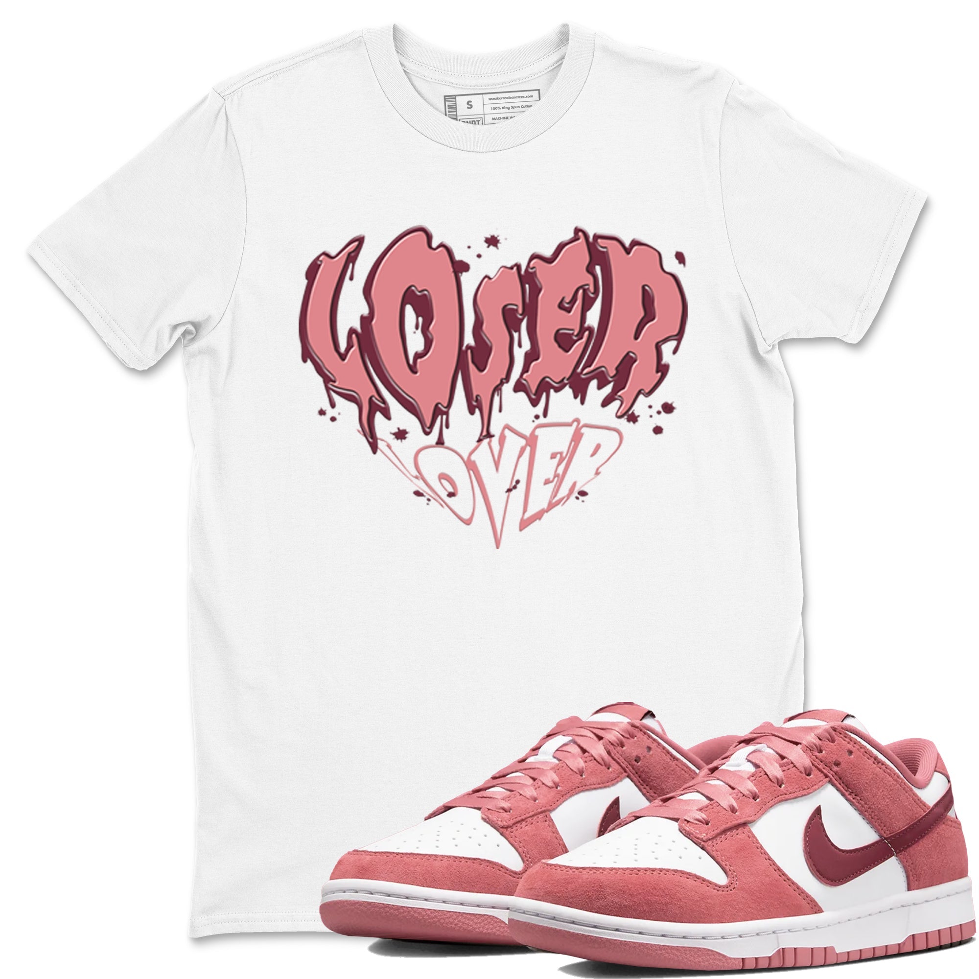 Dunk Valentine's Day shirt to match jordans Melting Loser Lover sneaker tees Dunk Low Valentines Day Drip Gear Zone unisex cotton White 1 crew neck shirt
