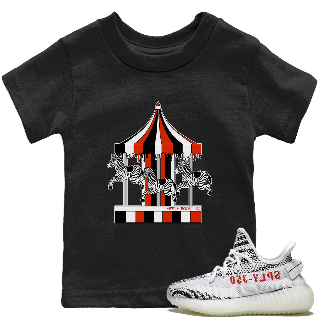Yeezy 350 Zebra Shirt To Match Jordans Merry Go Round Sneaker Tees Yeezy 350 Zebra Drip Gear Zone Sneaker Matching Clothing Kids Shirts