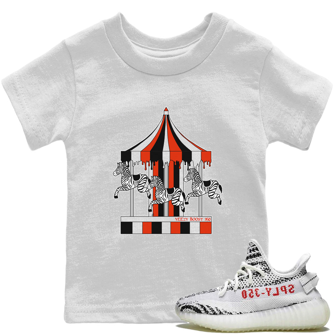 Yeezy 350 Zebra Shirt To Match Jordans Merry Go Round Sneaker Tees Yeezy 350 Zebra Drip Gear Zone Sneaker Matching Clothing Kids Shirts