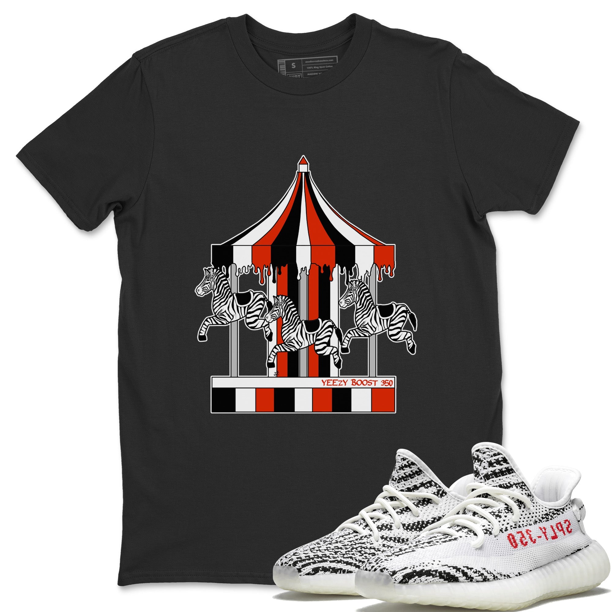 Yeezy 350 Zebra Shirt To Match Jordans Merry Go Round Sneaker Tees Yeezy 350 Zebra Drip Gear Zone Sneaker Matching Clothing Unisex Shirts