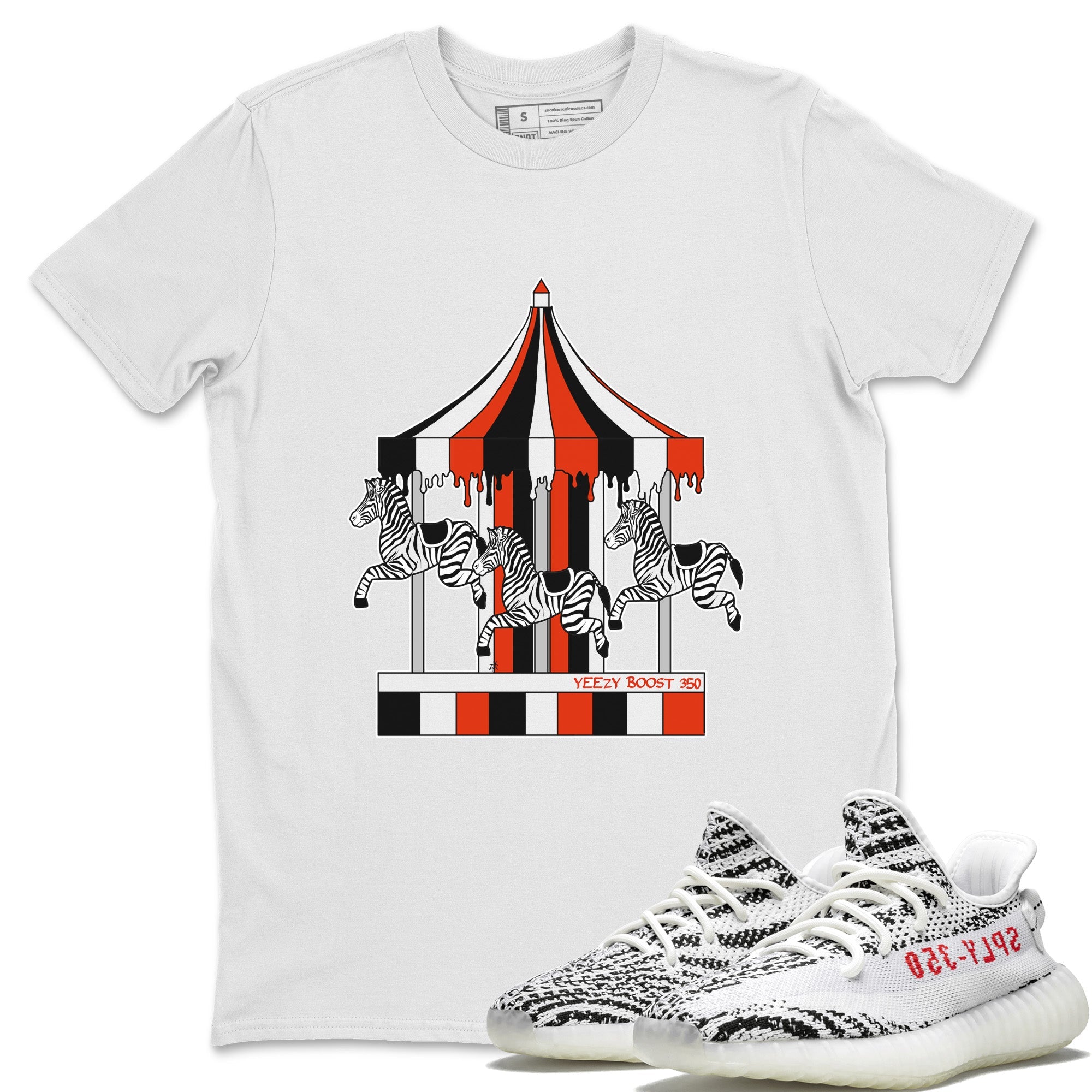 Yeezy 350 Zebra Shirt To Match Jordans Merry Go Round Sneaker Tees Yeezy 350 Zebra Drip Gear Zone Sneaker Matching Clothing Unisex Shirts