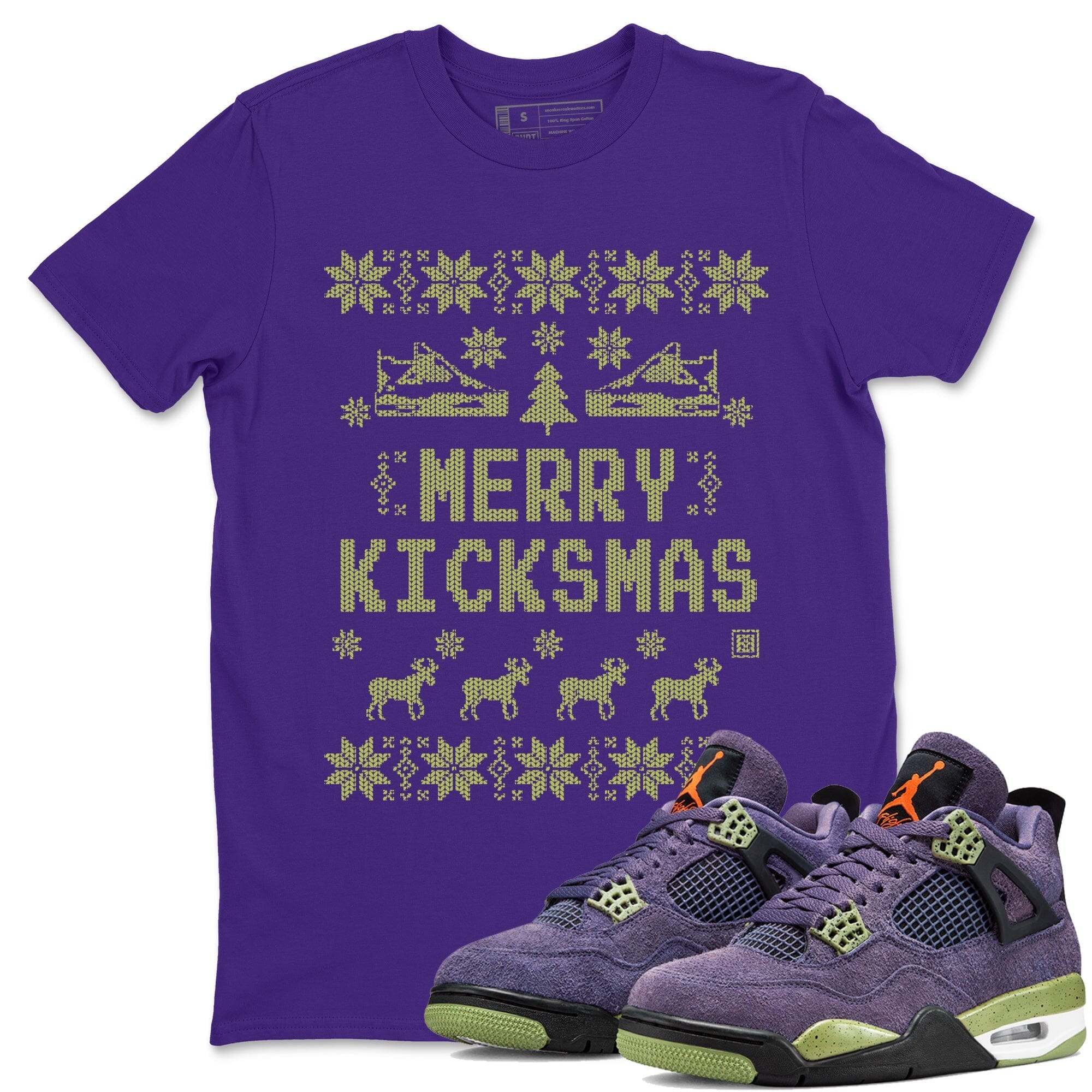 Jordan 4 Canyon Purple Shirt To Match Jordans Merry Kicksmas Sneaker Tees Jordan 4 Canyon Purple Drip Gear Zone Sneaker Matching Clothing Unisex Shirts