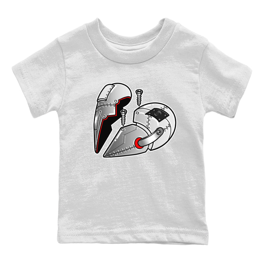 Air Jordan 14 Metallic Silver Sneaker Match Tees Metal Heart Streetwear Sneaker Shirt Jordan 14 WMNS Metallic Silver Sneaker Release Tees Kids Shirts White 2