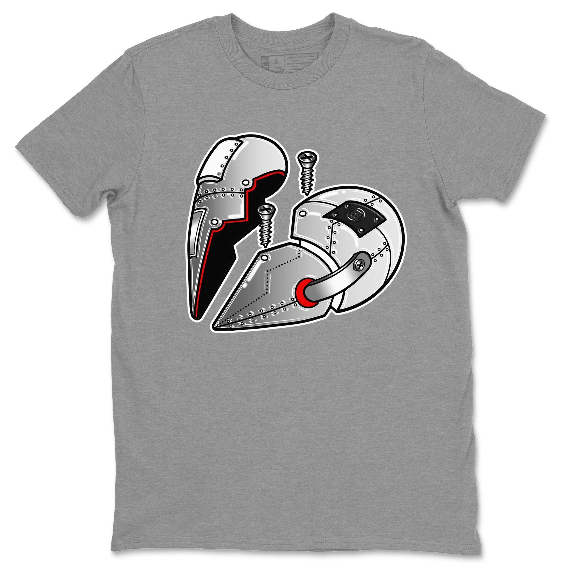 Air Jordan 14 Metallic Silver Sneaker Match Tees Metal Heart Streetwear Sneaker Shirt Jordan 14 WMNS Metallic Silver Sneaker Release Tees Unisex Shirts Heather Grey 2