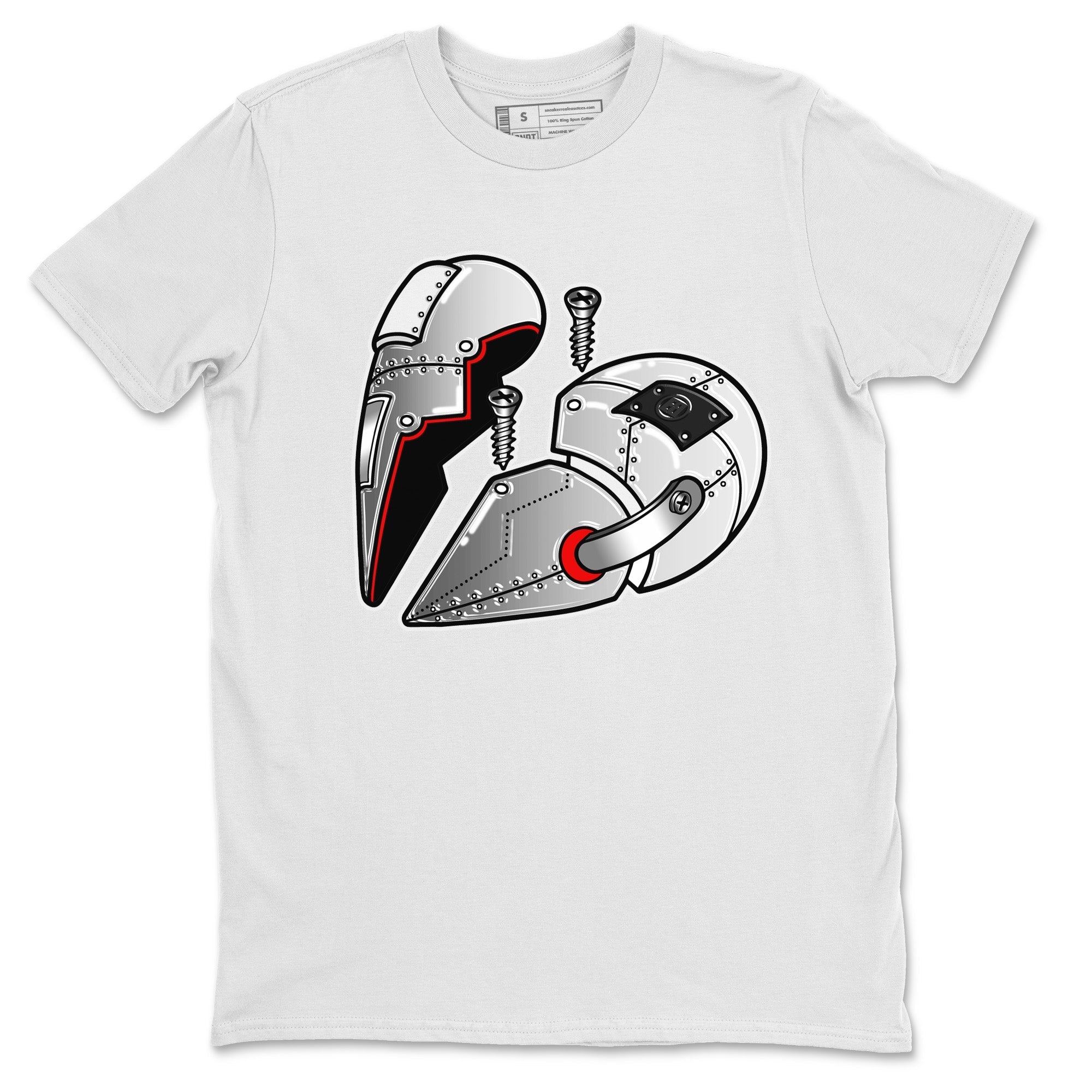 Air Jordan 14 Metallic Silver Sneaker Match Tees Metal Heart Streetwear Sneaker Shirt Jordan 14 WMNS Metallic Silver Sneaker Release Tees Unisex Shirts White 2