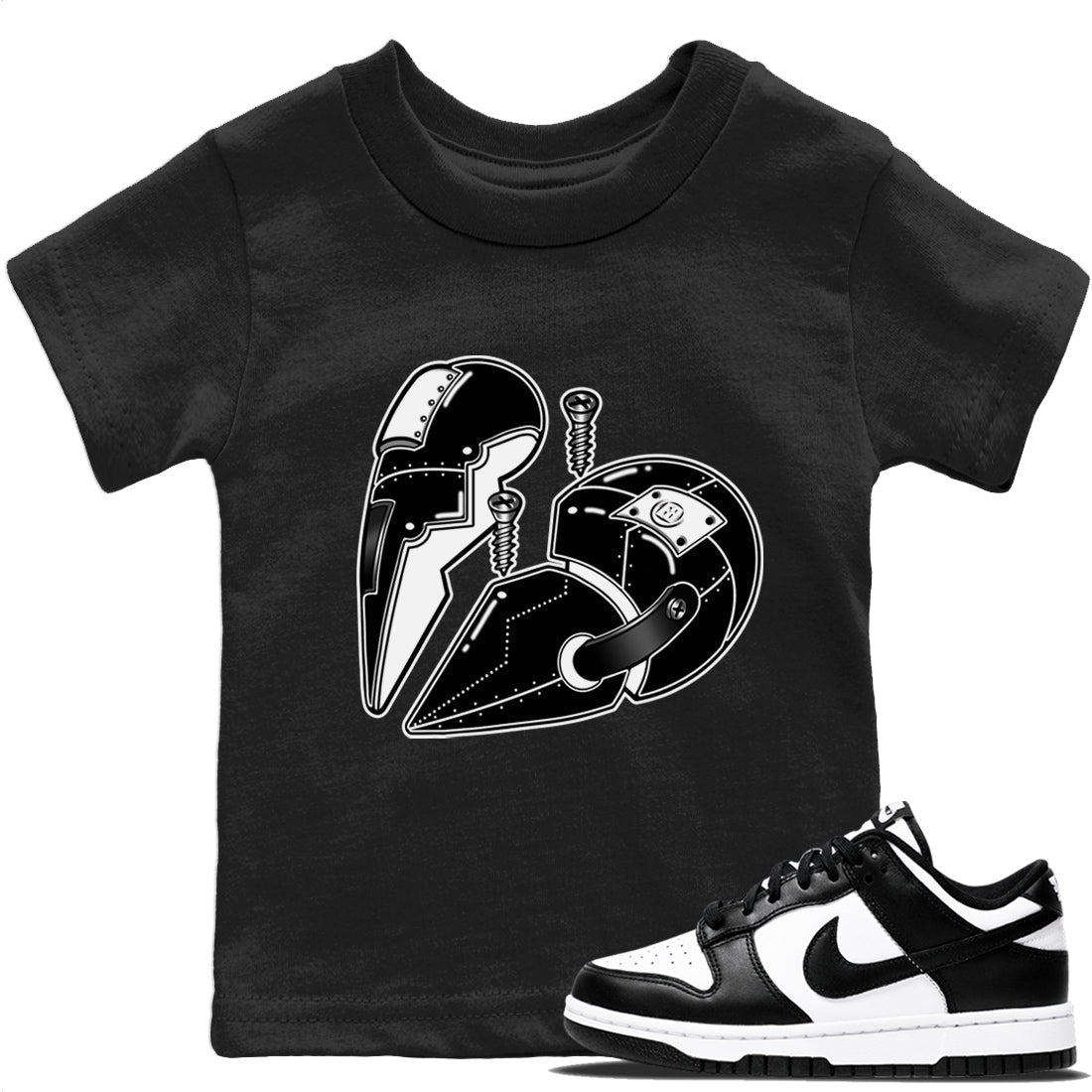 Dunk Panda Sneaker Match Tees Metal Heart Sneaker Tees Dunk Panda Jordan to match sneaker T-Shirt Kids Shirts