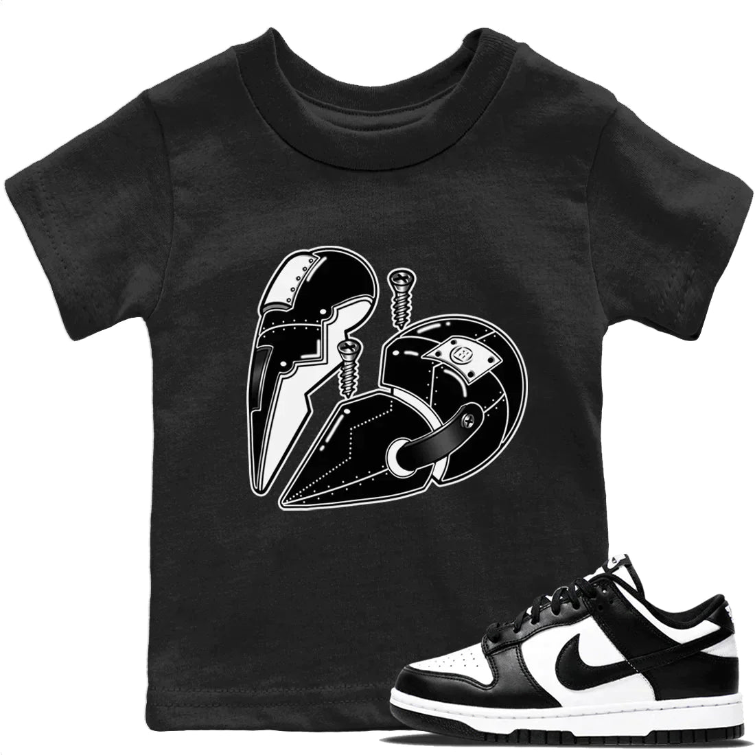 Dunk Panda Sneaker Match Tees Metal Heart Sneaker Tees Dunk Panda Jordan to match sneaker T-Shirt Kids Shirts