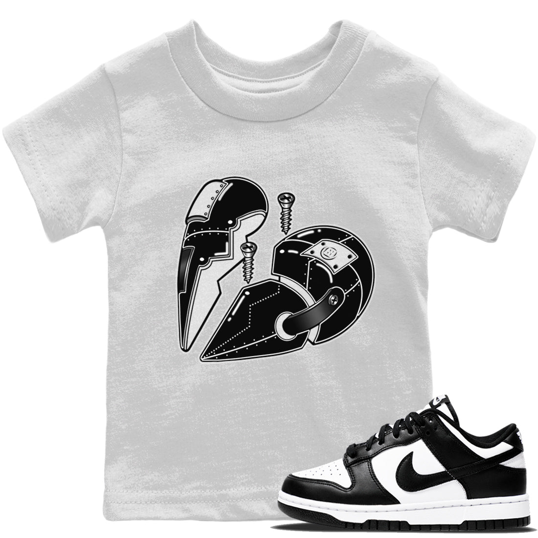 Dunk Panda Sneaker Match Tees Metal Heart Sneaker Tees Dunk Panda Jordan to match sneaker T-Shirt Kids Shirts