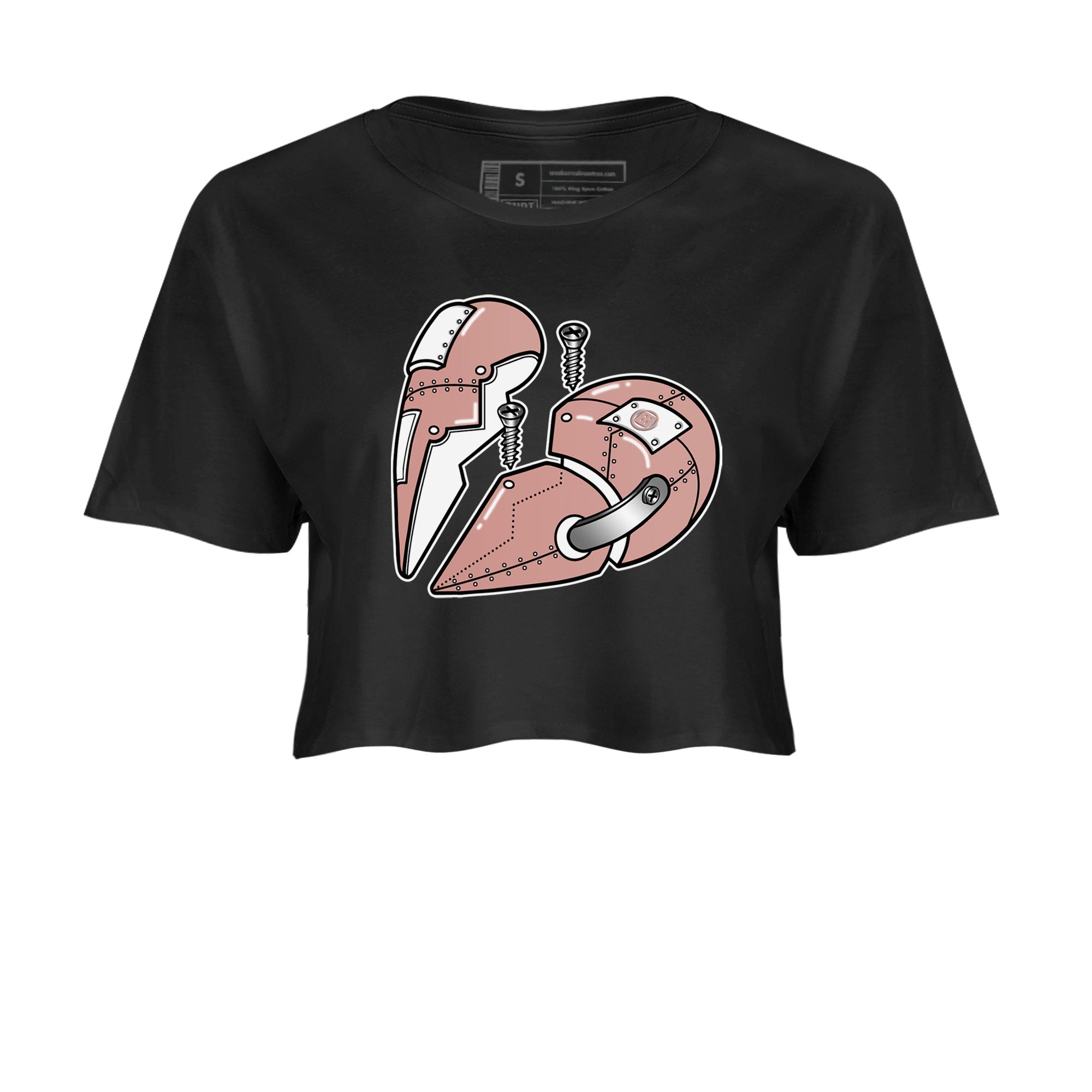 Dunk Low WMNS Rose Whisper shirt to match jordans Metal Heart Streetwear Sneaker Shirt Dunk Rose Whisper Drip Gear Zone Sneaker Matching Clothing Black 2 Crop T-Shirt