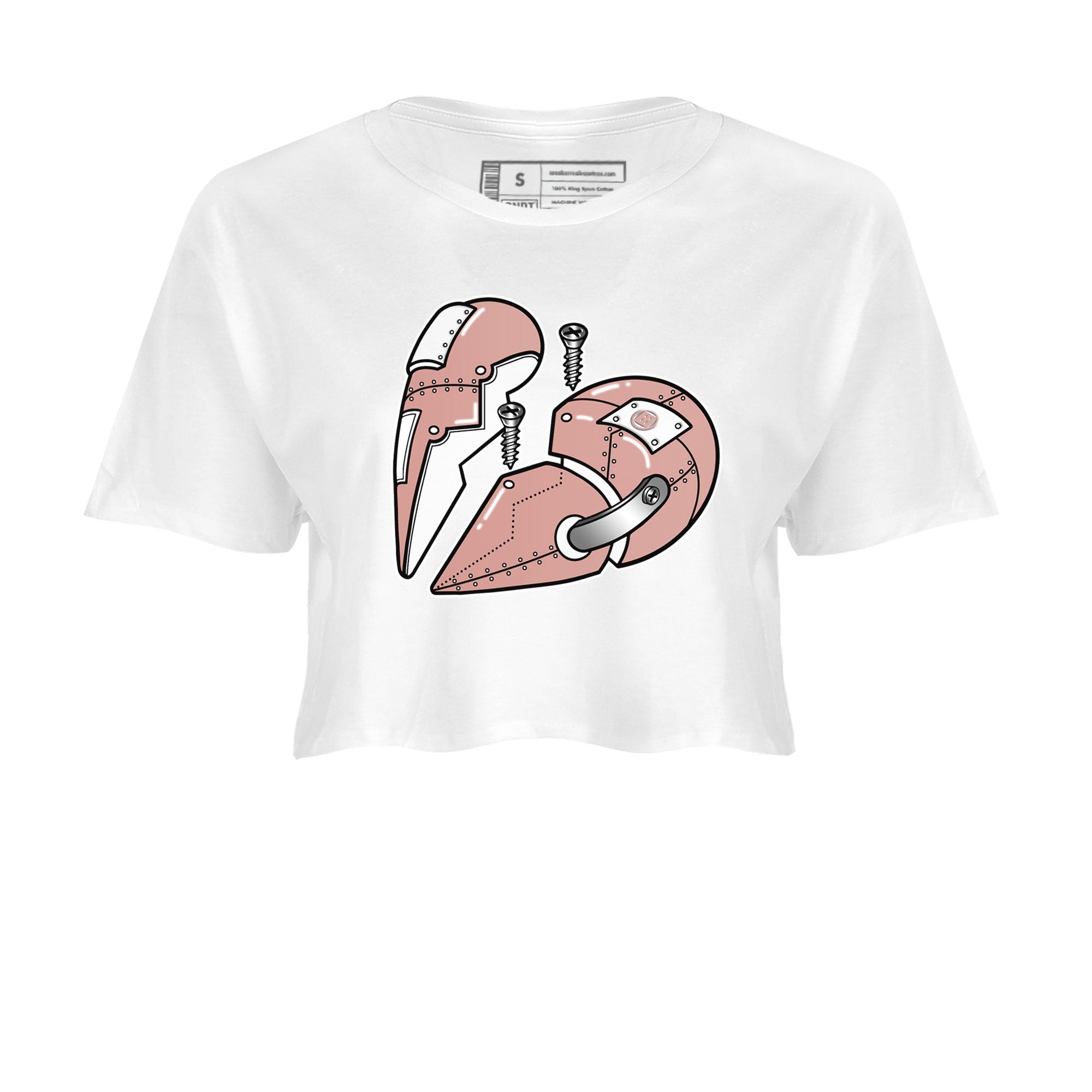 Dunk Low WMNS Rose Whisper shirt to match jordans Metal Heart Streetwear Sneaker Shirt Dunk Rose Whisper Drip Gear Zone Sneaker Matching Clothing White 2 Crop T-Shirt