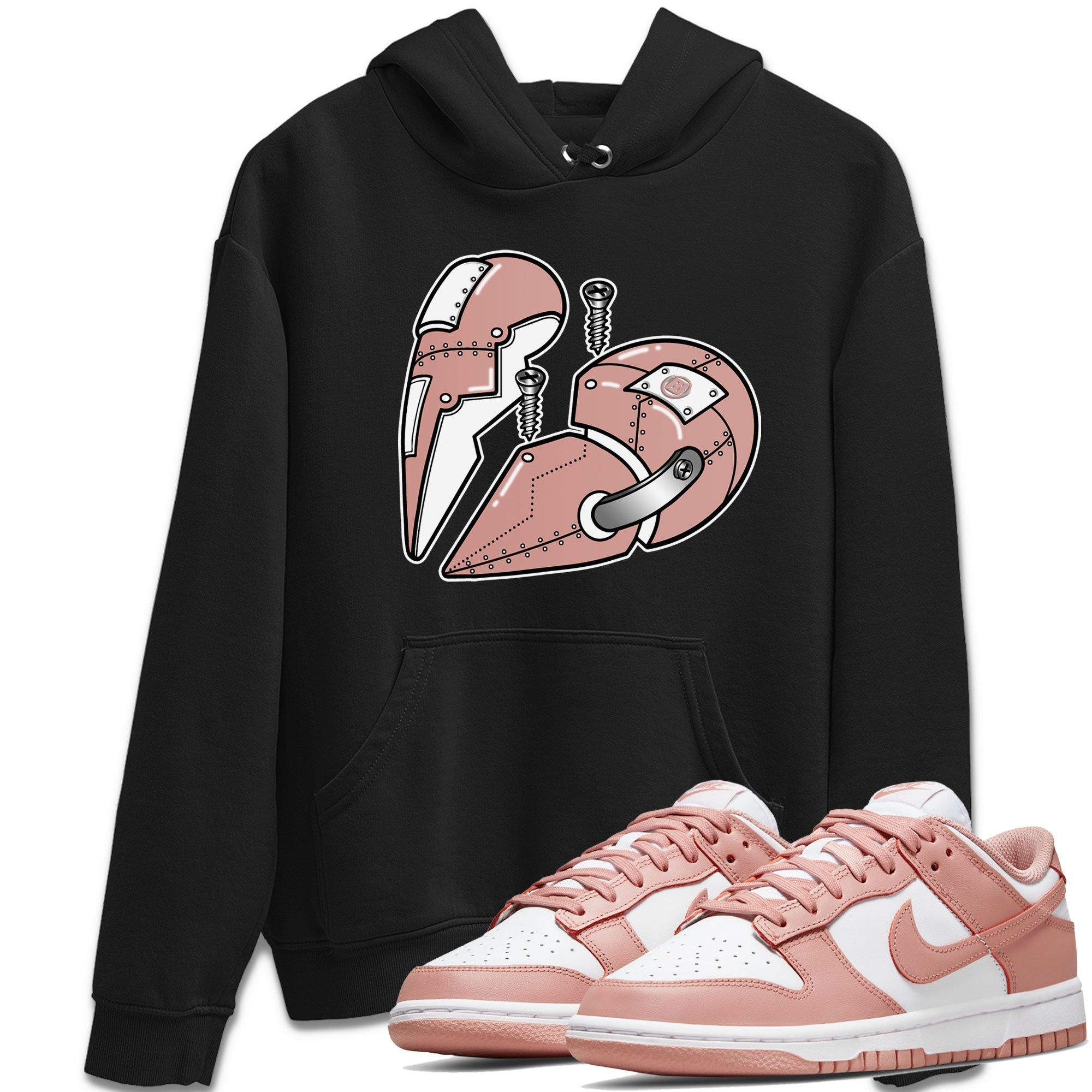 Dunk Low WMNS Rose Whisper shirt to match jordans Metal Heart Streetwear Sneaker Shirt Dunk Rose Whisper Drip Gear Zone Sneaker Matching Clothing Casual Unisex shirts Black 1 T-Shirt