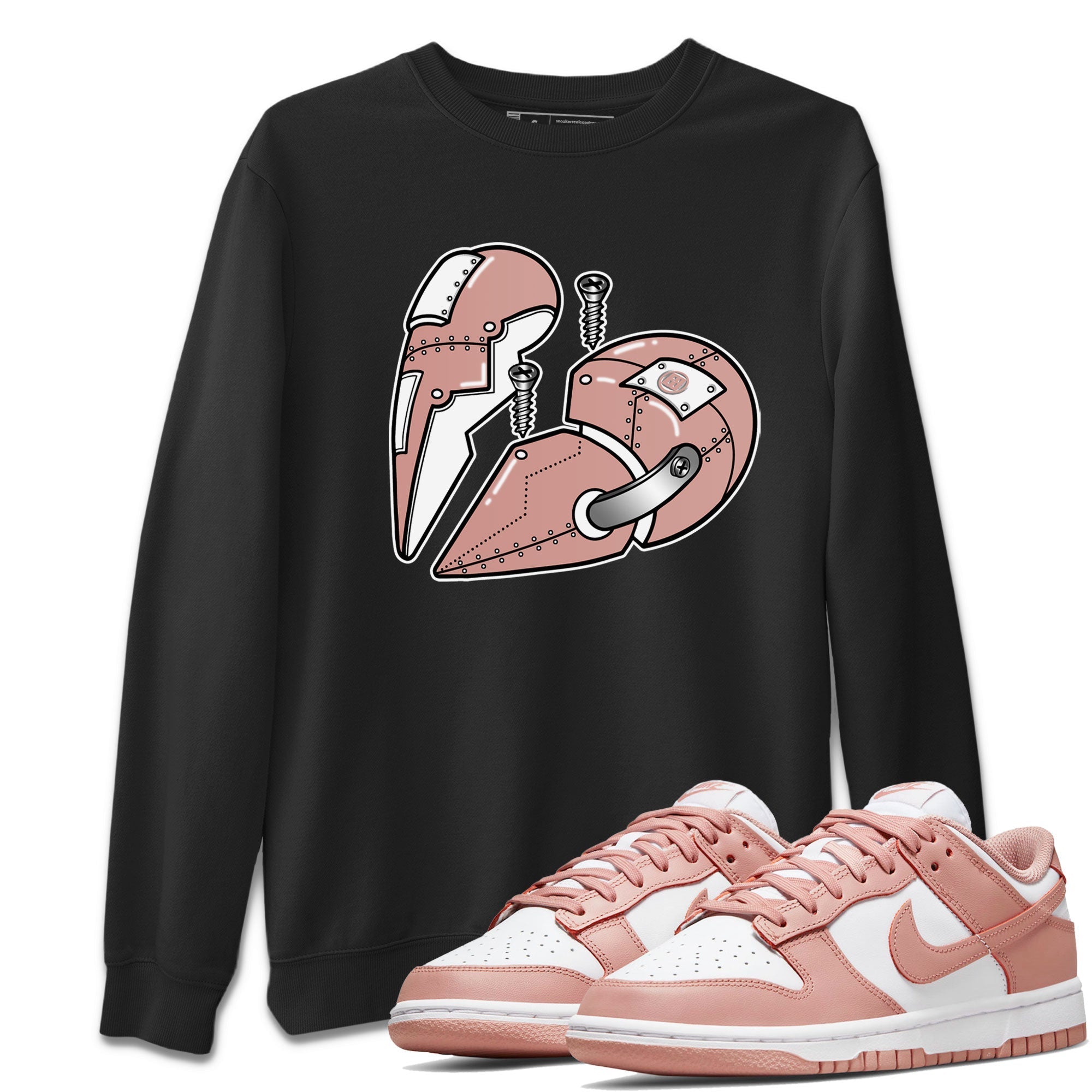 Dunk Low WMNS Rose Whisper shirt to match jordans Metal Heart Streetwear Sneaker Shirt Dunk Rose Whisper Drip Gear Zone Sneaker Matching Clothing Casual Unisex shirts Black 1 T-Shirt