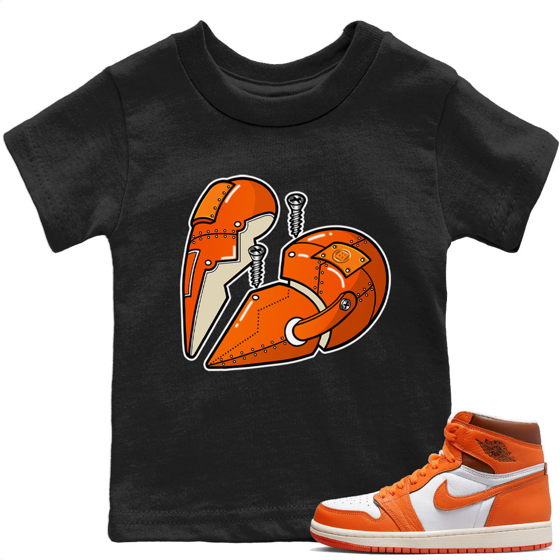 Jordan 1 Starfish Sneaker Matching T-Shirt Metal Heart Sneaker Tees Jordan 1 Starfish Sneaker Release Tees Kids Shirts