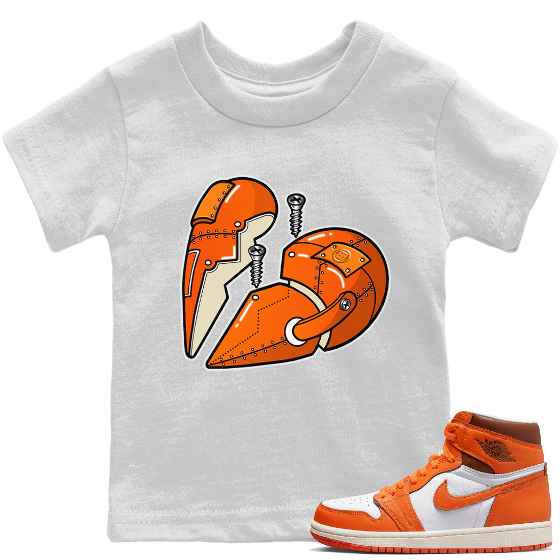 Jordan 1 Starfish Sneaker Matching T-Shirt Metal Heart Sneaker Tees Jordan 1 Starfish Sneaker Release Tees Kids Shirts