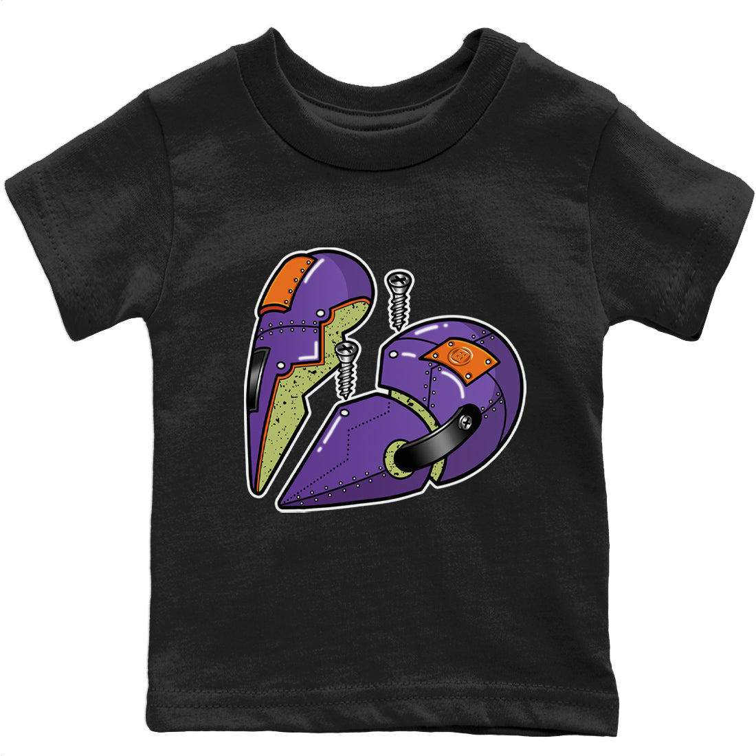 Jordan 4 Canyon Purple Sneaker Matching T-Shirt Metal Heart Sneaker Tees Jordan 4 Canyon Purple Sneaker Release Tees Kids Shirts