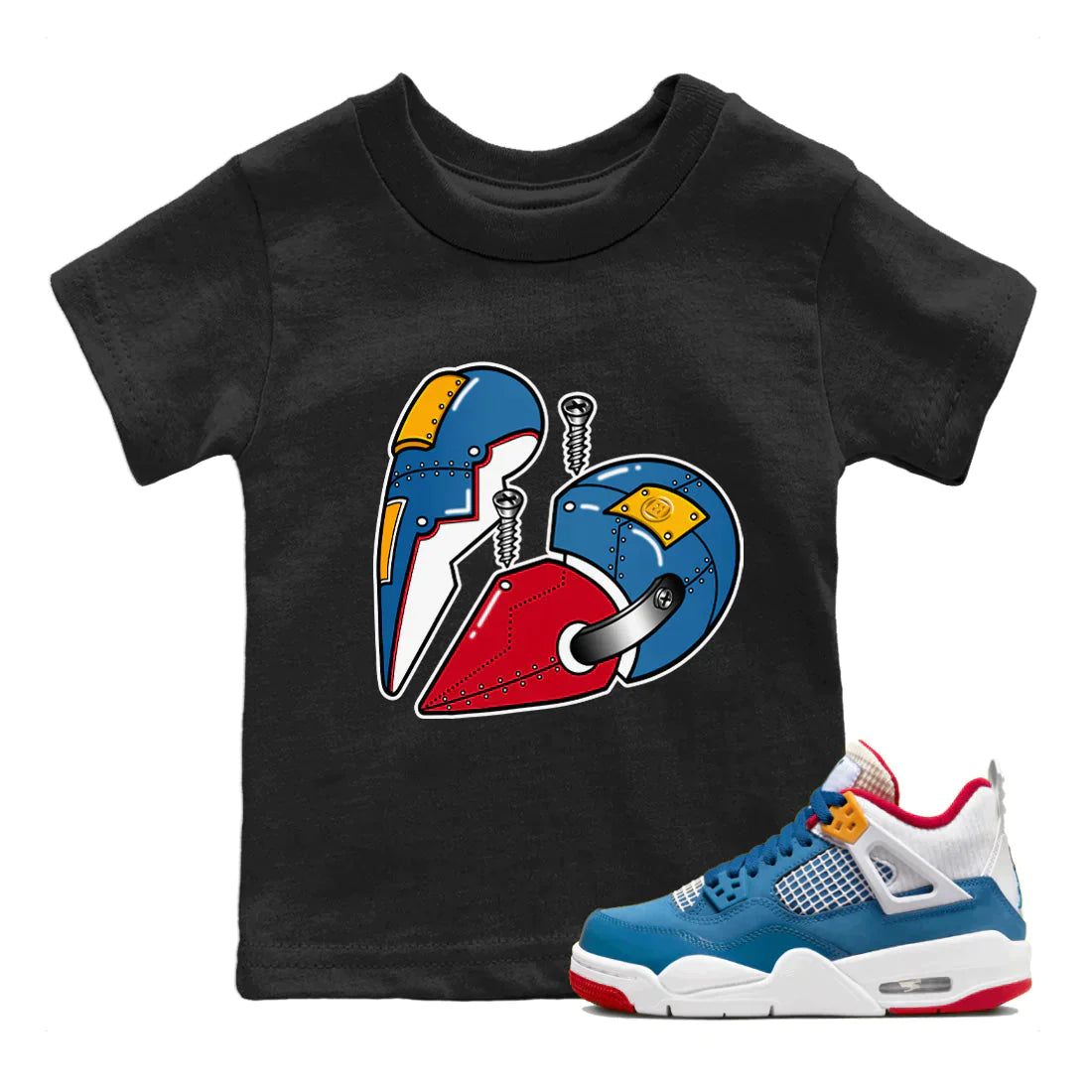 Jordan 4 Messy Room Sneaker Matching T-Shirt Metal Heart Sneaker Tees Jordan 4 Messy Room Sneaker Release Tees Kids Shirts