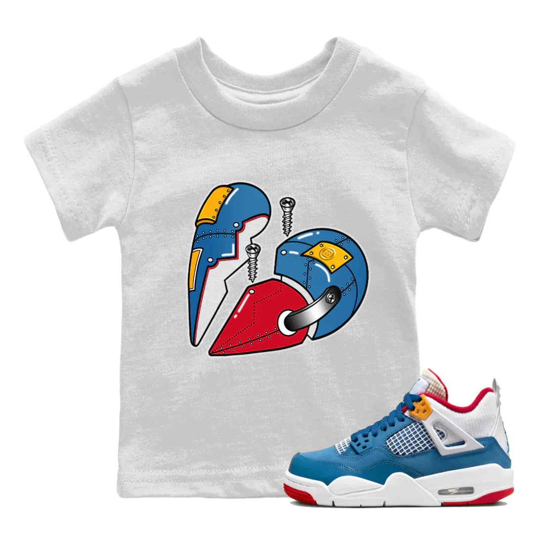 Jordan 4 Messy Room Sneaker Matching T-Shirt Metal Heart Sneaker Tees Jordan 4 Messy Room Sneaker Release Tees Kids Shirts