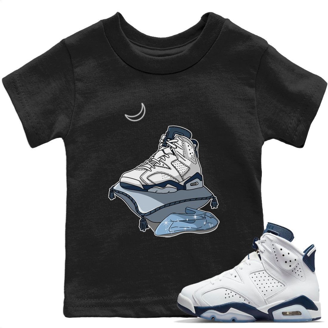 Jordan 6 Midnight Navy Sneaker Matching T-Shirt Midnight Shoes Sneaker Tees Jordan 6 Midnight Navy Sneaker Release Tees Kids Shirts