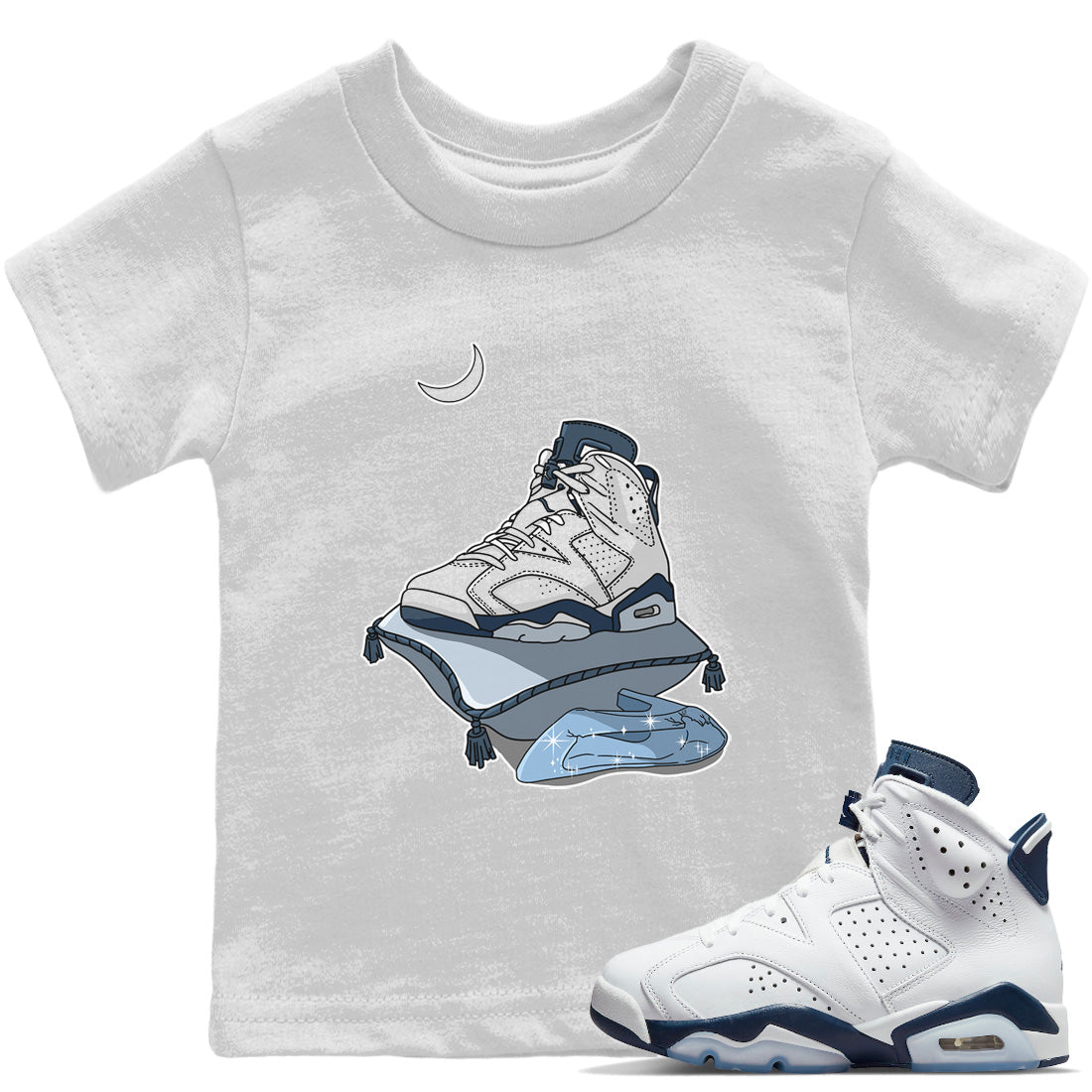 Jordan 6 Midnight Navy Sneaker Matching T-Shirt Midnight Shoes Sneaker Tees Jordan 6 Midnight Navy Sneaker Release Tees Kids Shirts