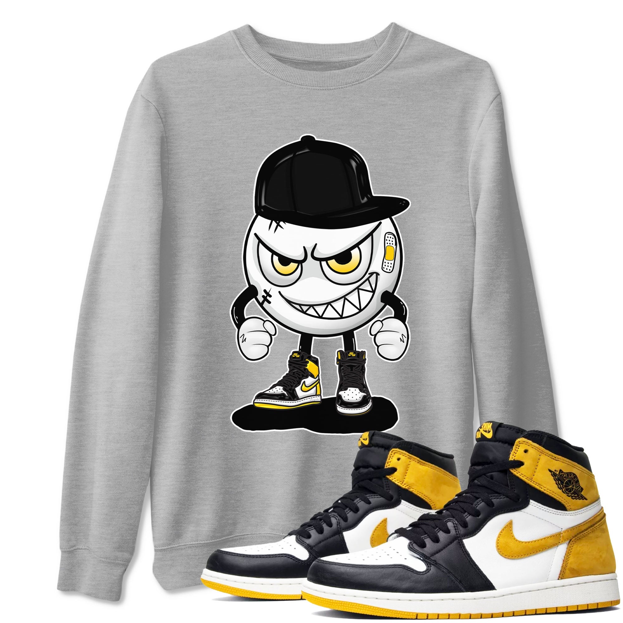 1s Yellow Ochre shirt to match jordans Mischief sneaker tees Air Jordan 1 High OG Yellow Ochre Drip Gear Zone unisex cotton Heather Grey 1 crew neck shirt